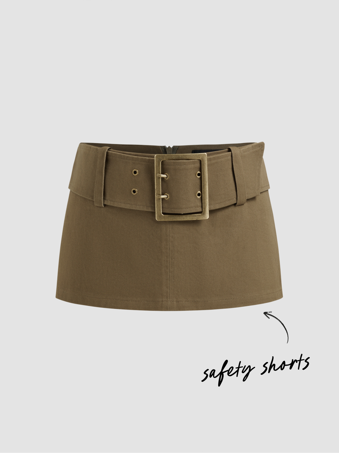 Cotton Low Rise Belted Micro Mini Skort