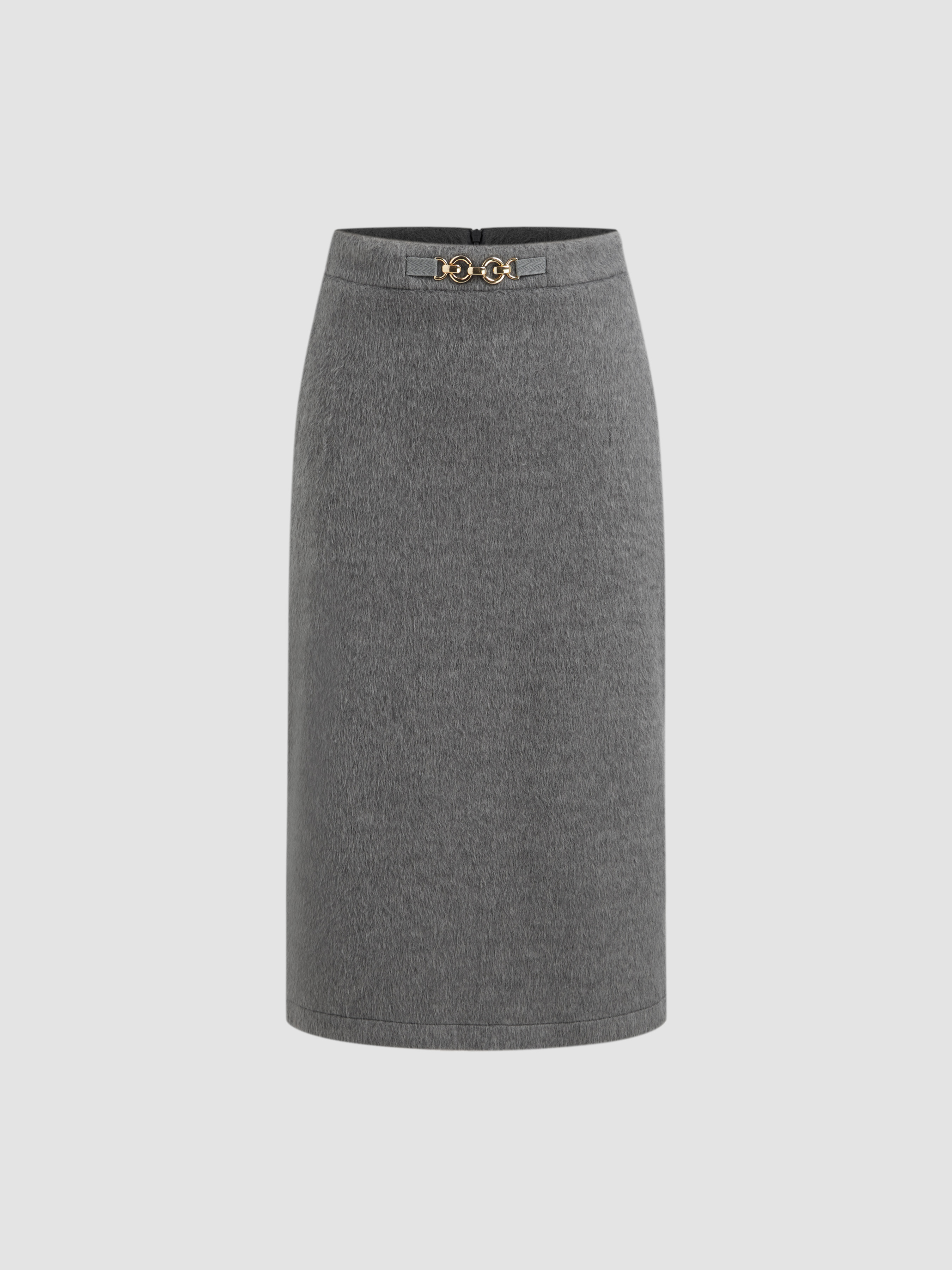 Wool-blend Mid Rise Split Maxi Skirt
