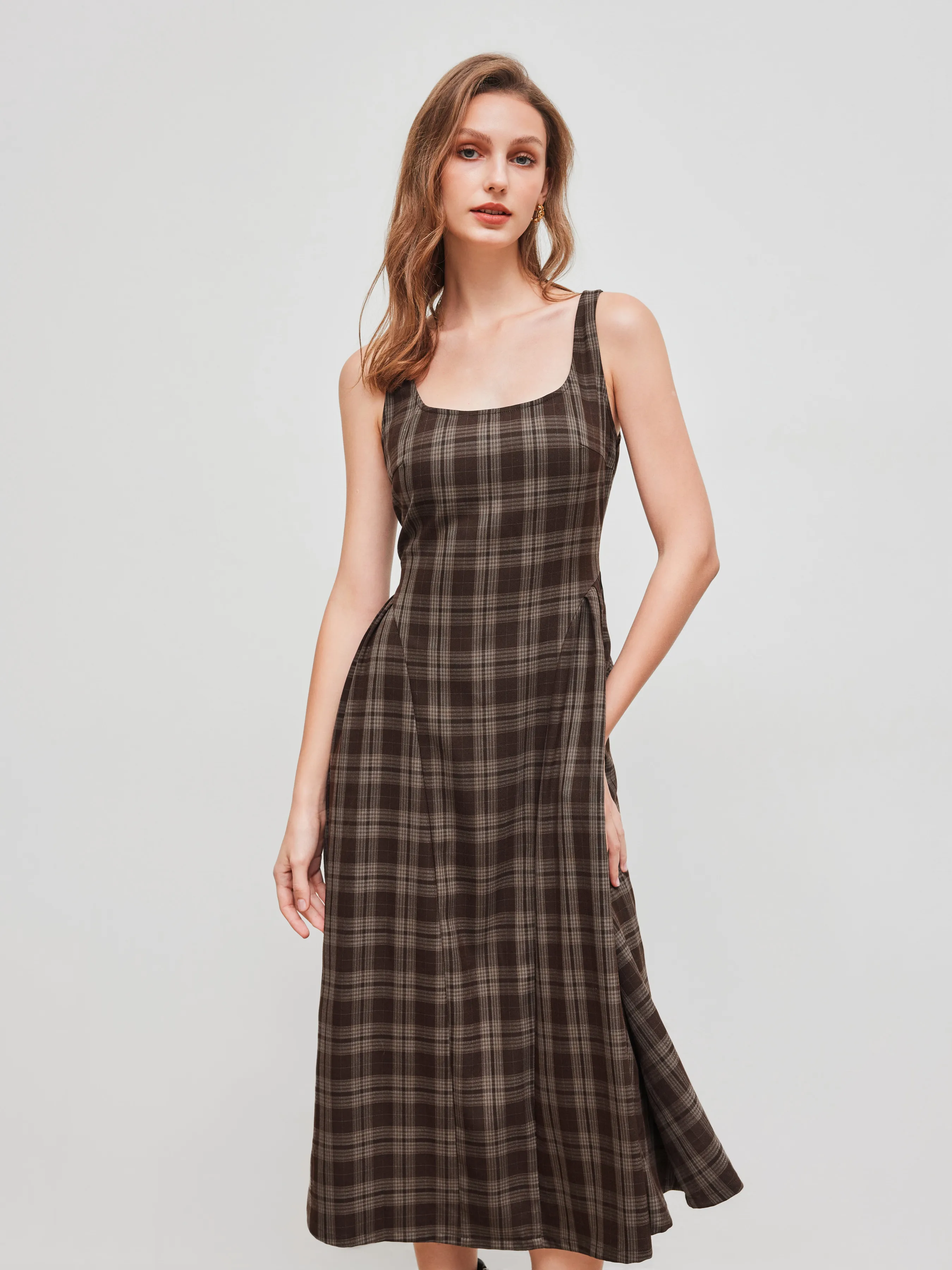 1039-square-neck-check-pleated-zipper-maxi-dress-1.webp
