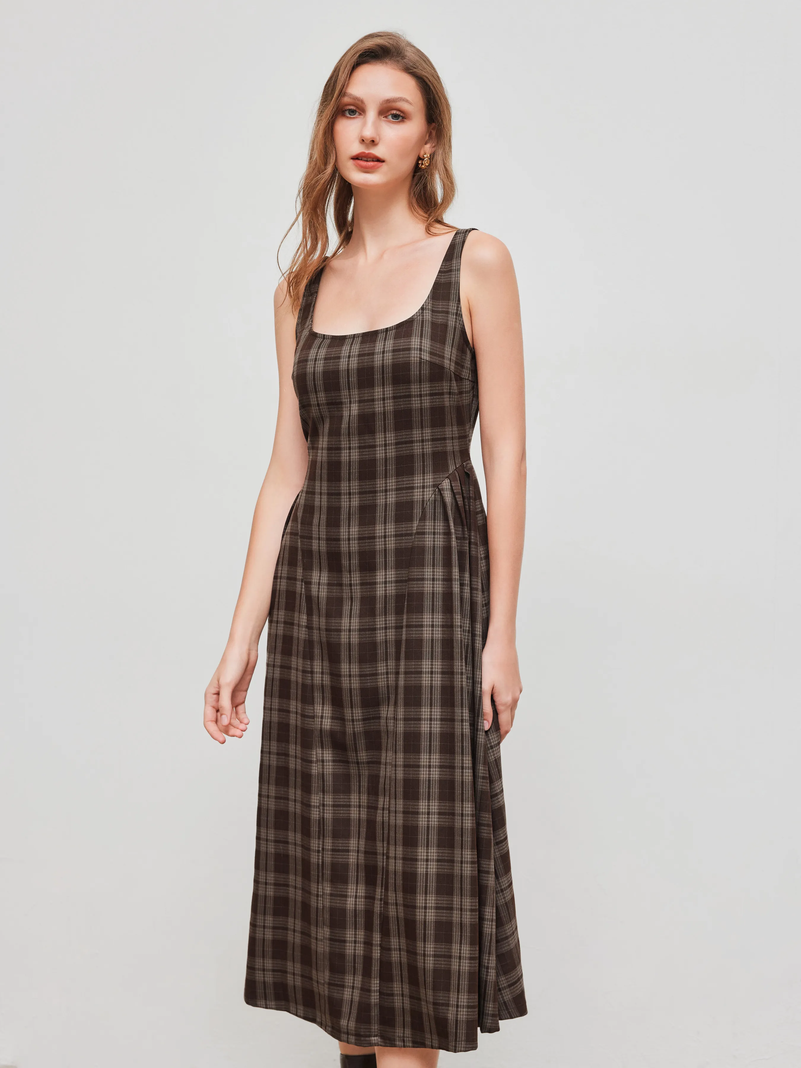 1039-square-neck-check-pleated-zipper-maxi-dress-1.webp