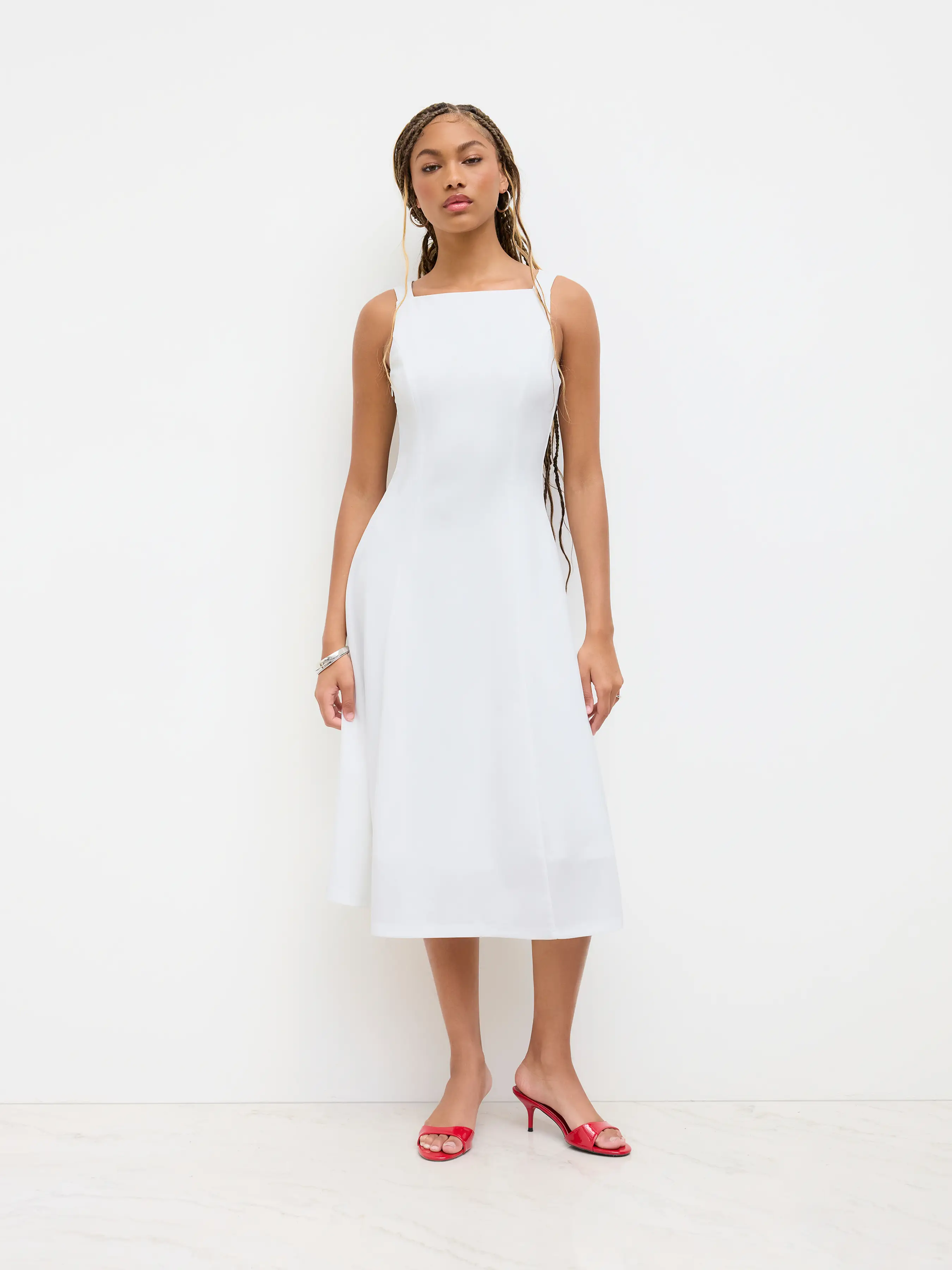 Square Neck Ruffle Maxi Dress