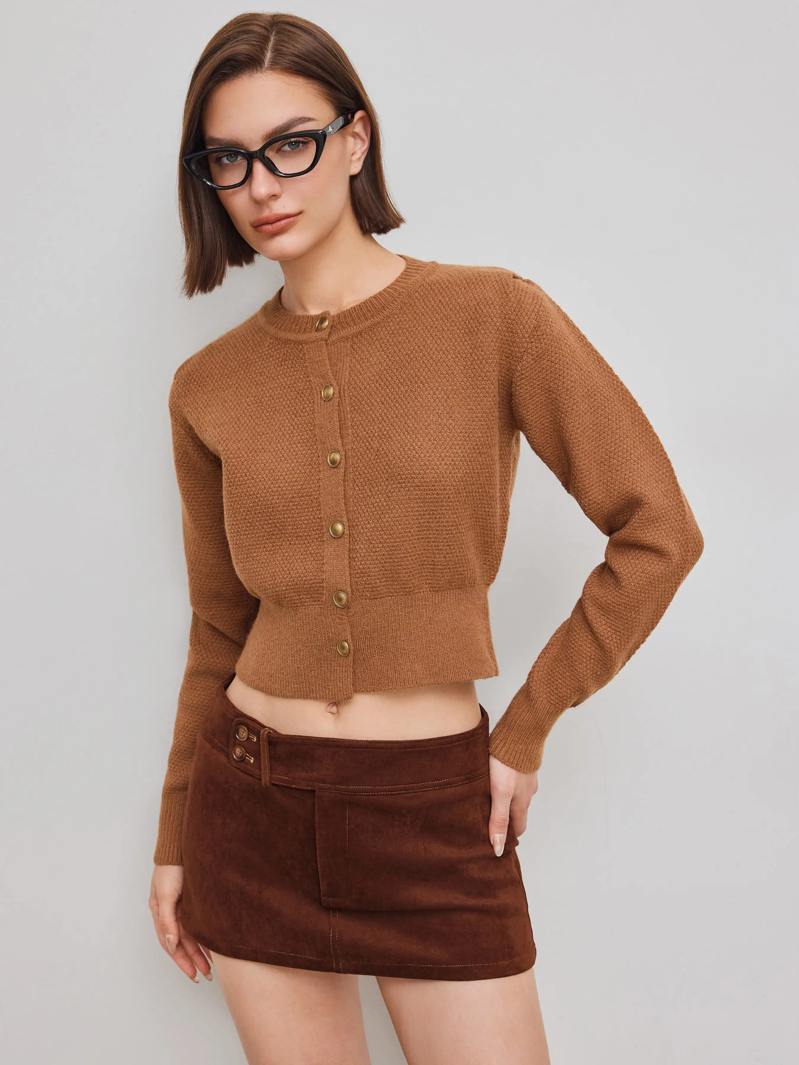 Knit Round Neckline Button Crop Cardigan 1 10664-knit-round-neckline-button-crop-cardigan-1.webp