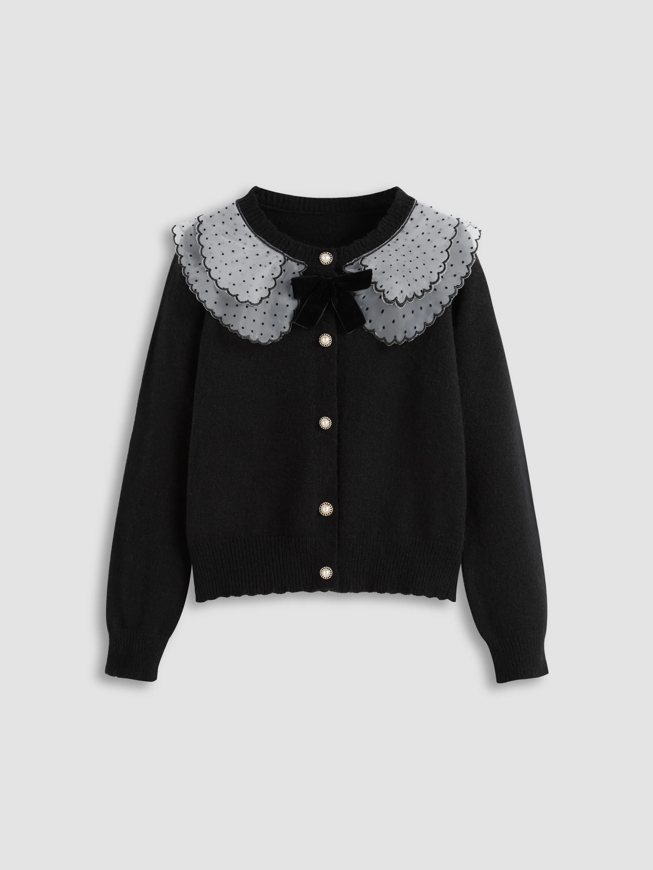 11314-knit-round-neckline-polka-dot-bowknot-cardigan-1.webp
