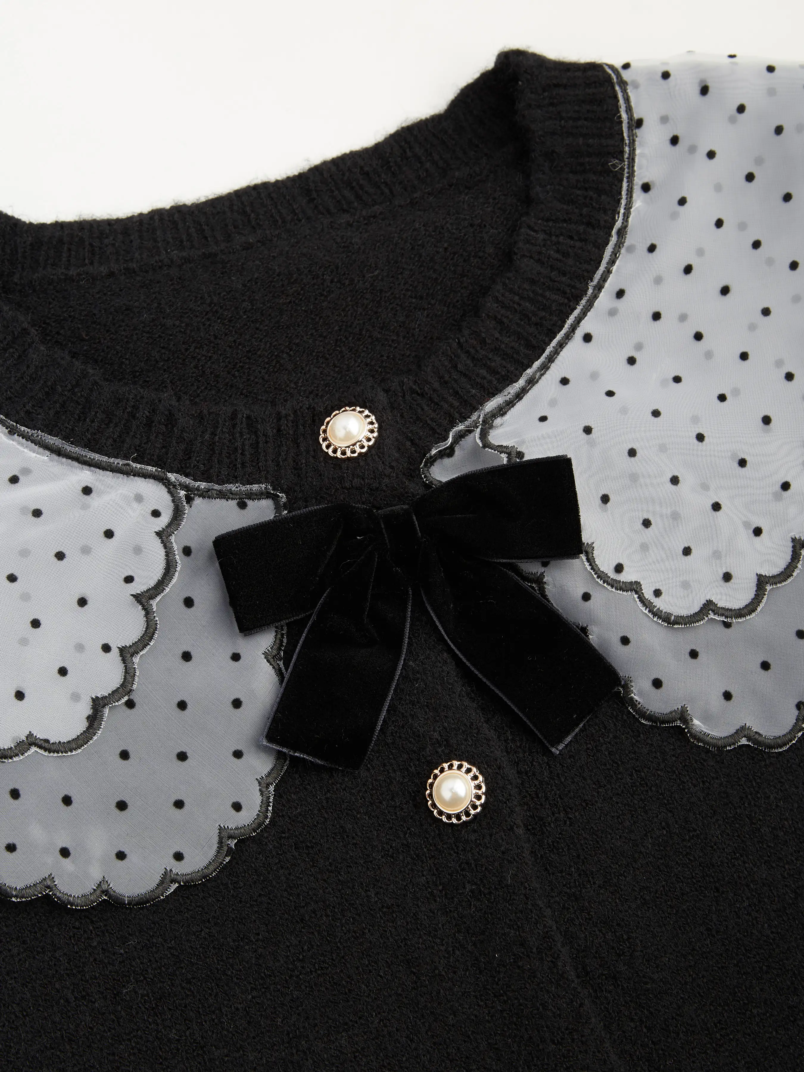 11314-knit-round-neckline-polka-dot-bowknot-cardigan-1.webp