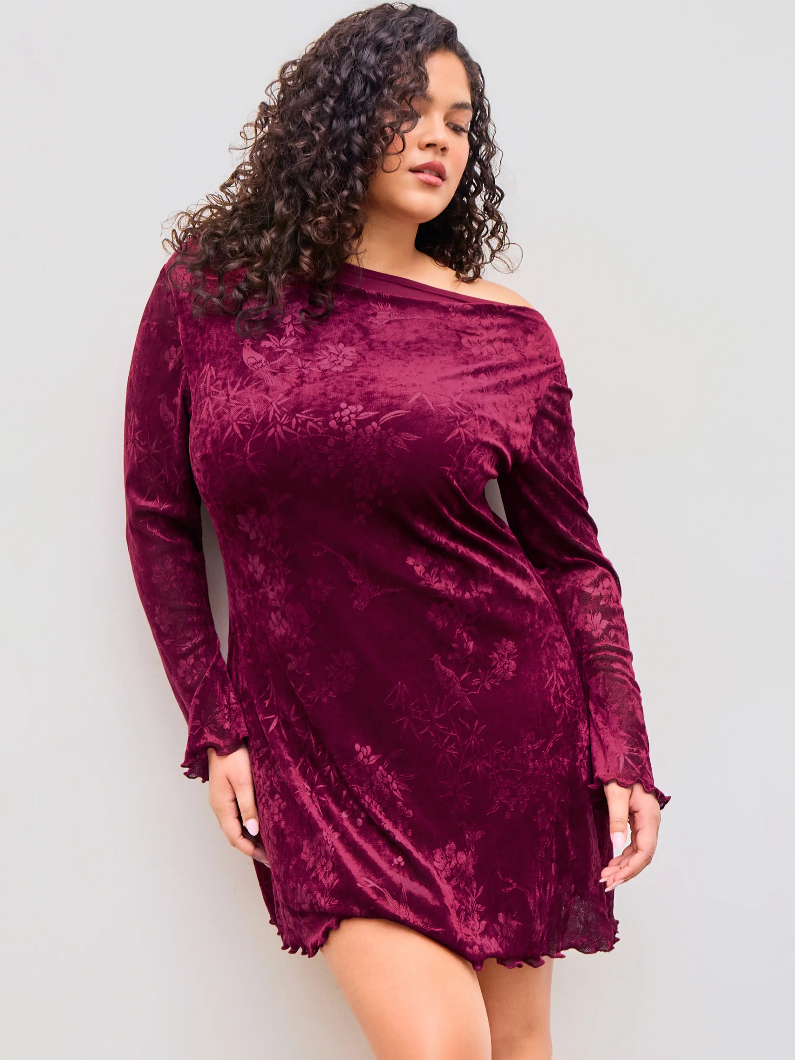 11763-velvet-boat-neckline-floral-lettuce-trim-mini-dress-curve-plus-1.webp