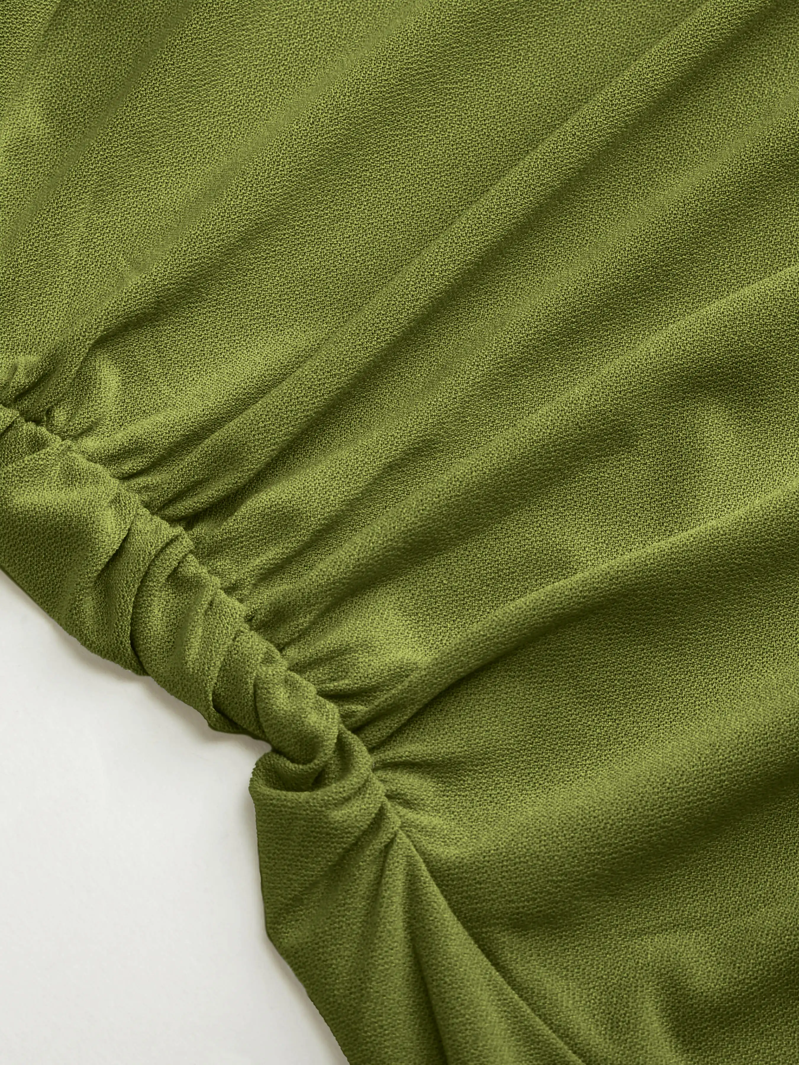 Boat Neck Twist Ruched Mini Dress