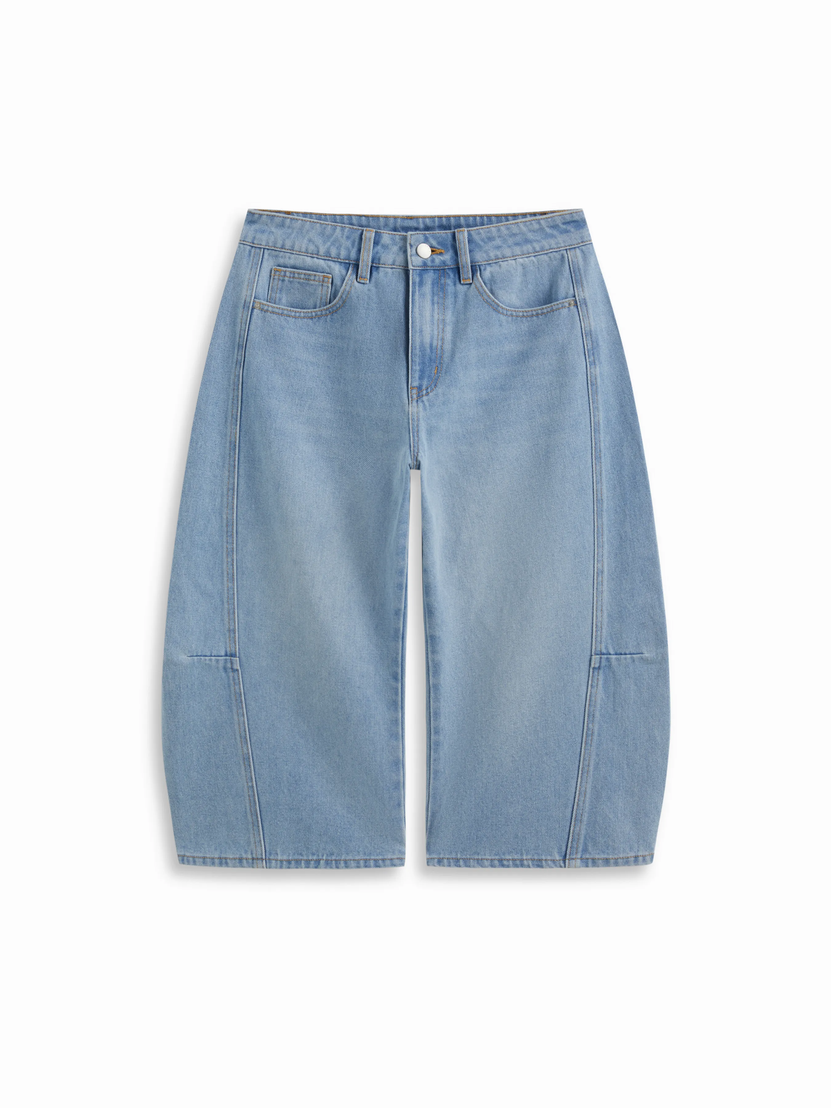 Cider Denim Low Rise Barrel-leg Capri Jeans
