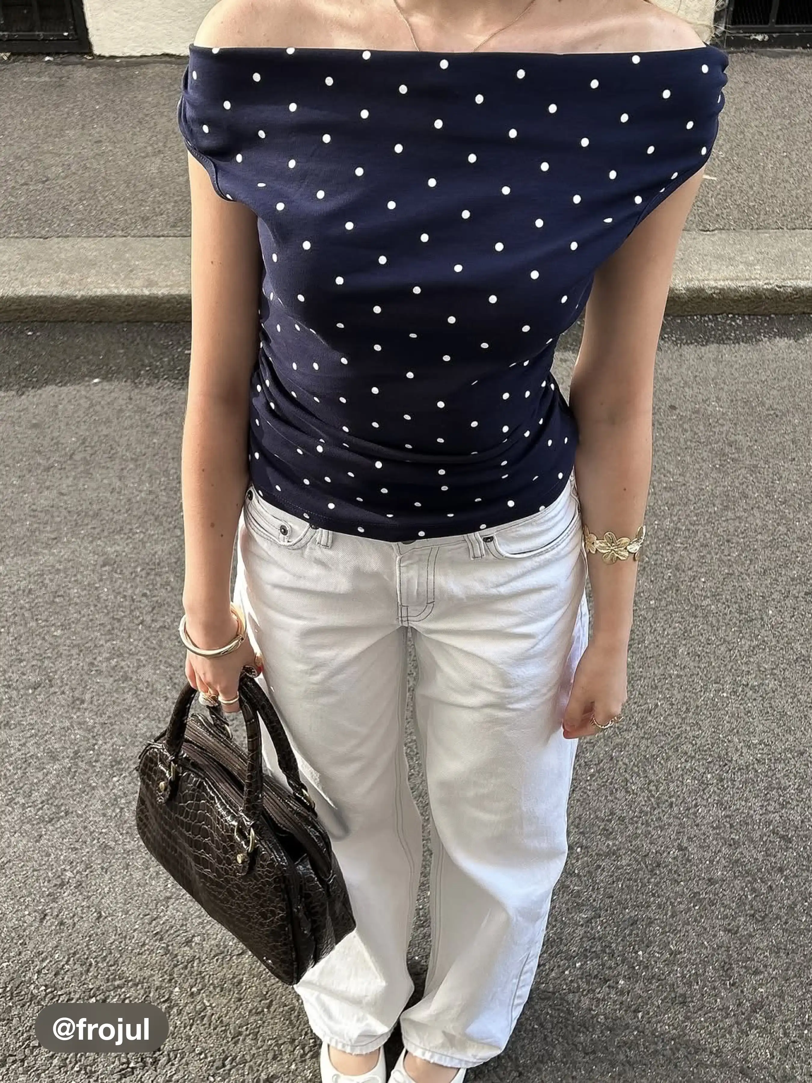 Cotton-blend Asymmetrical Neck Polka Dot Ruched Knotted Top