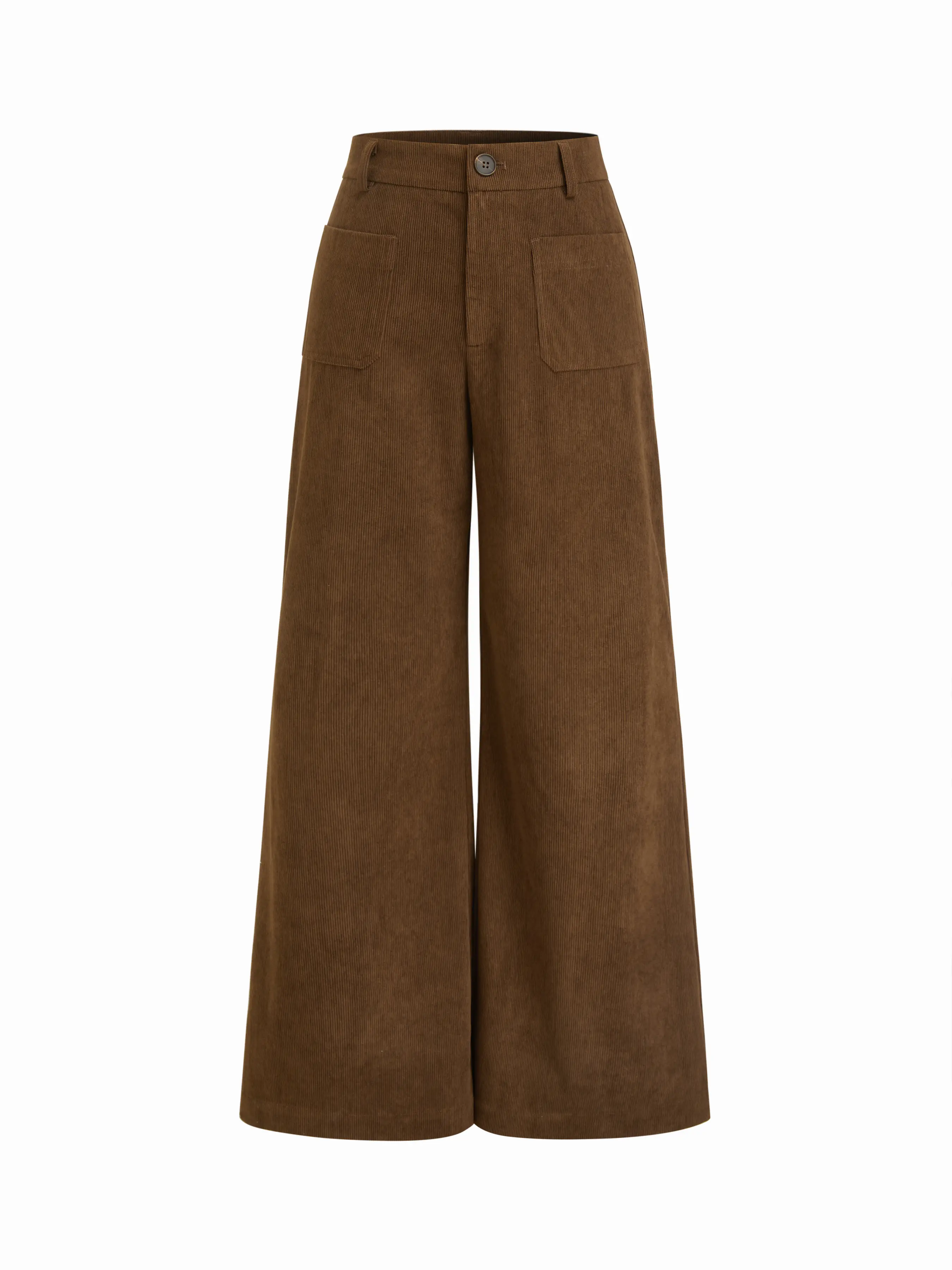 Corduroy Low Rise Wide Leg Trousers