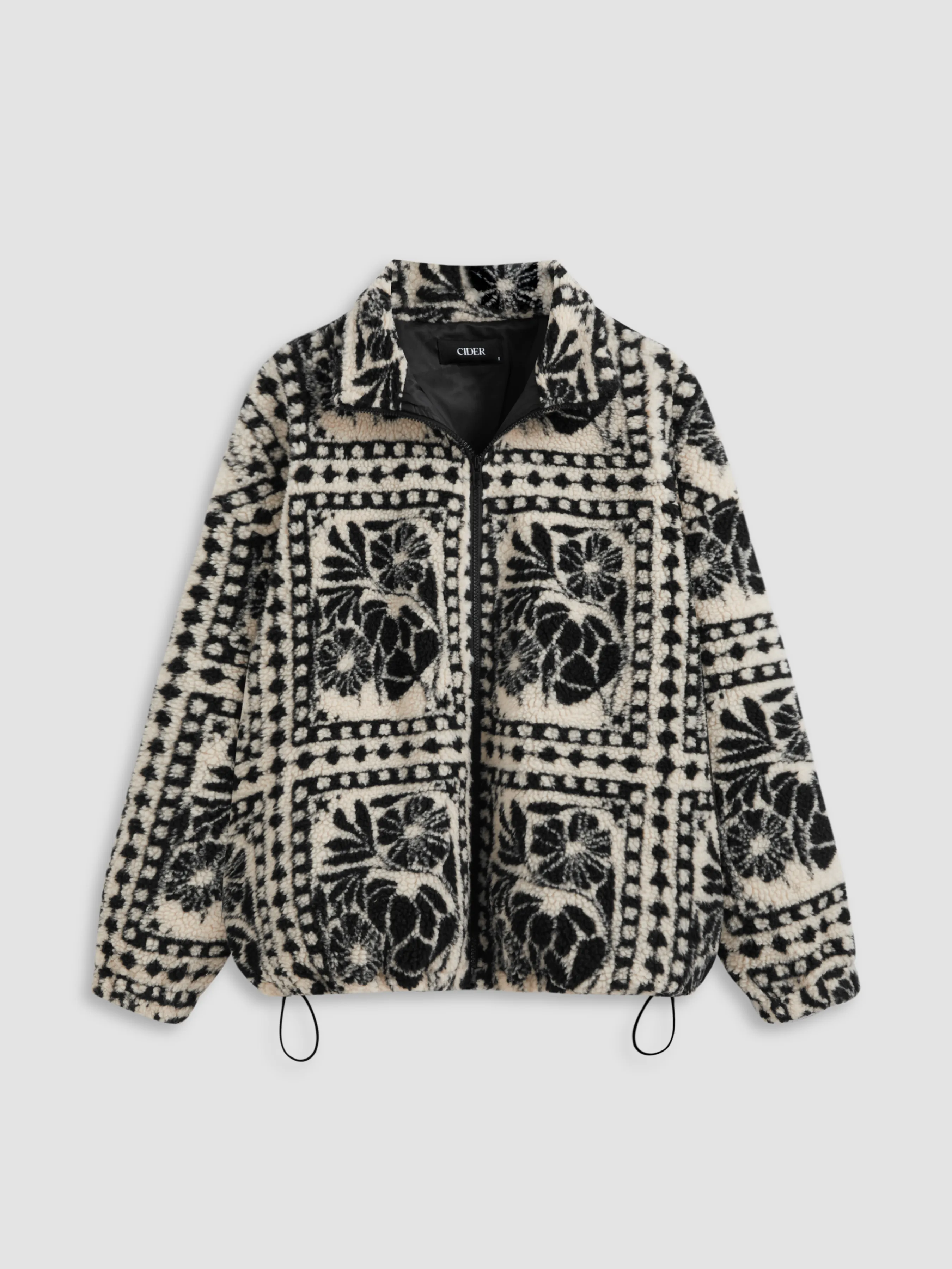 Printed Fleece Zip Front Jacket