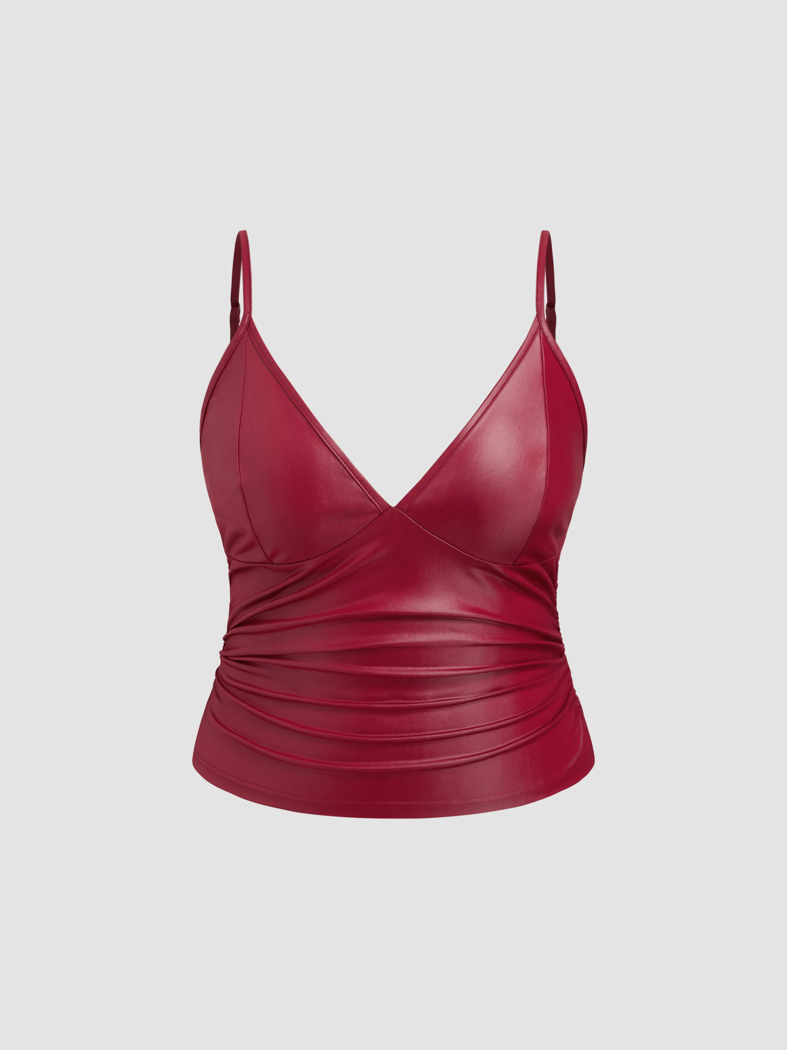 V-Neck Ruched Cami Top Curve & Plus