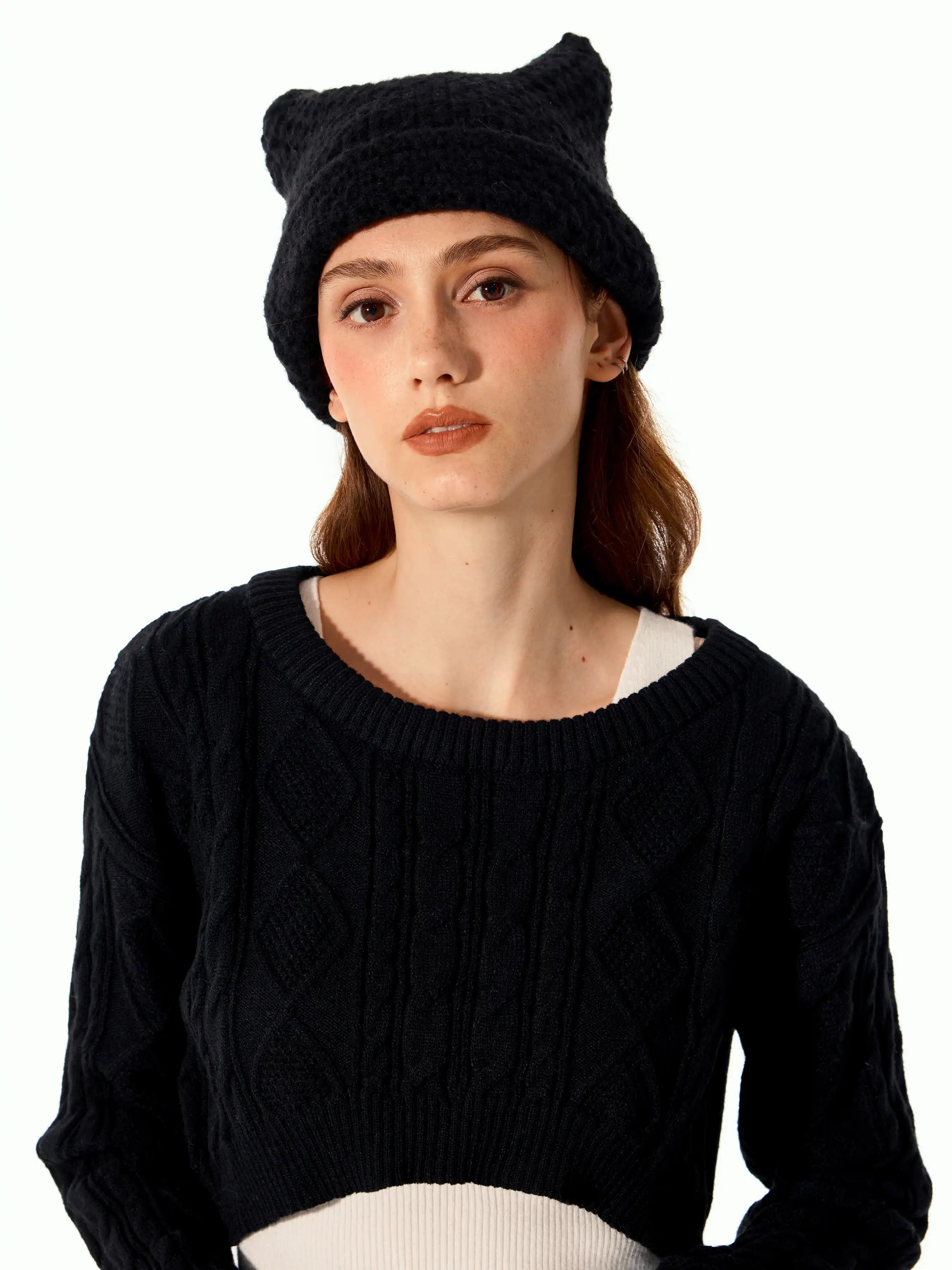 CAT EAR KNITTED BEANIE