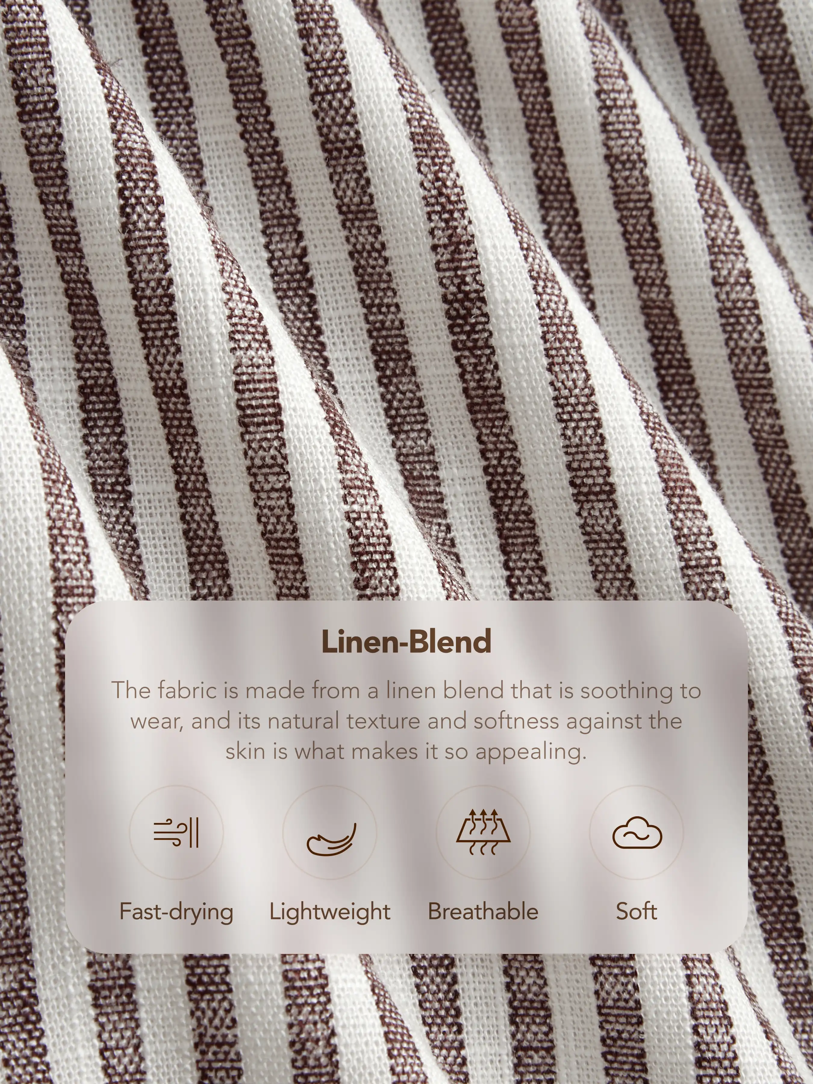 Linen-blend Stand Collar Stripe Cut Out Knotted Blouse