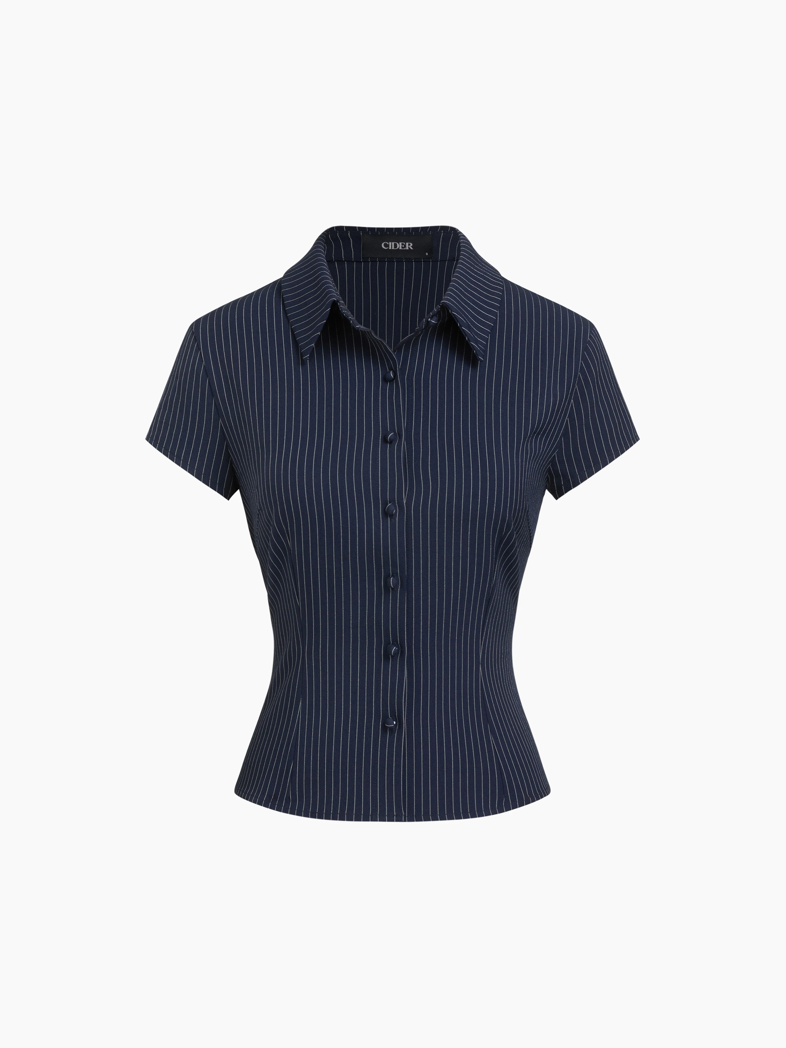 Collar Stripe Short Sleeve Shirt