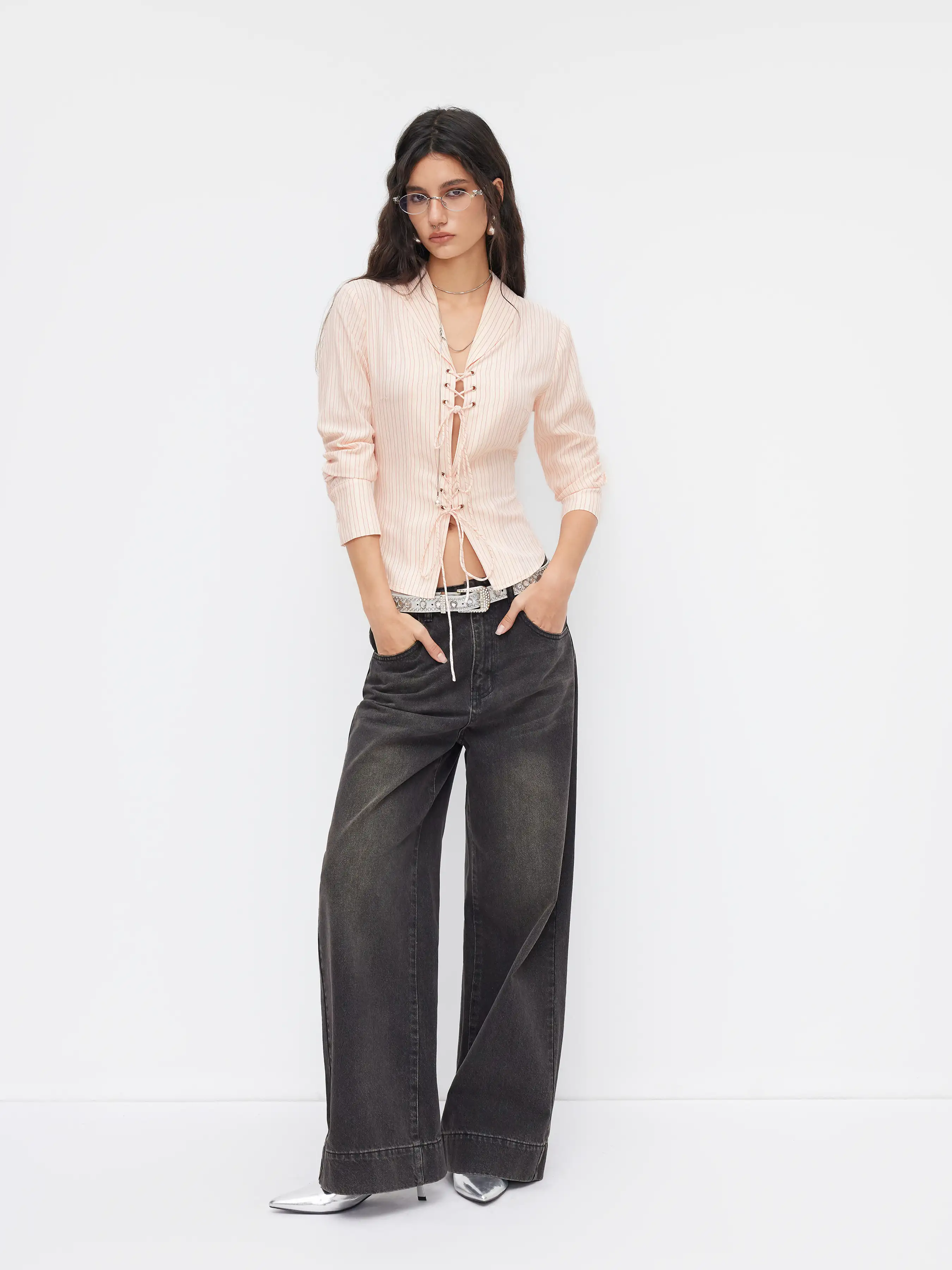 2766-cotton-blend-collar-stripe-lace-up-tie-front-long-sleeve-shirt-1.webp