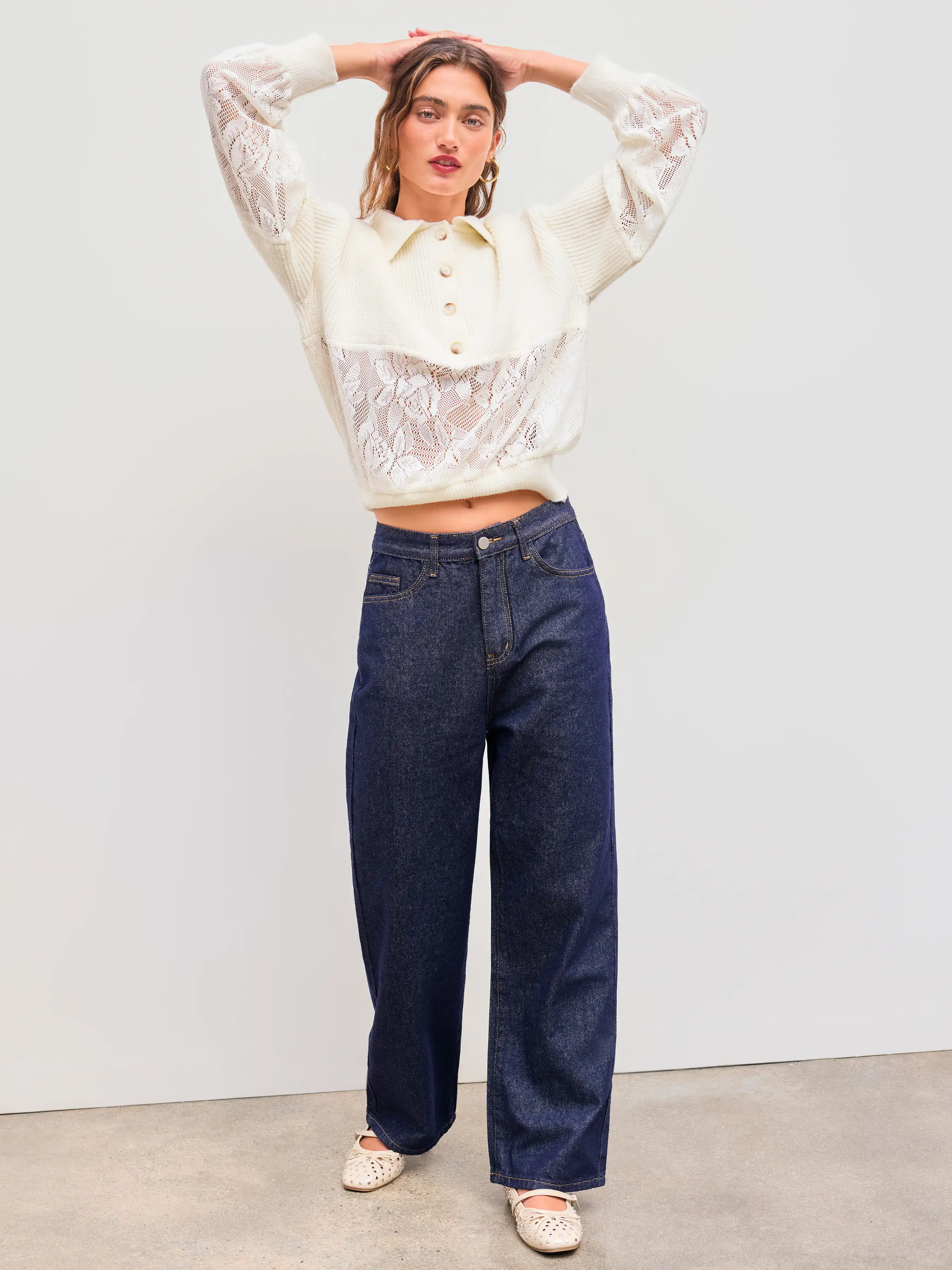 Honey Denim Mid Rise Solid Straight Leg Jeans