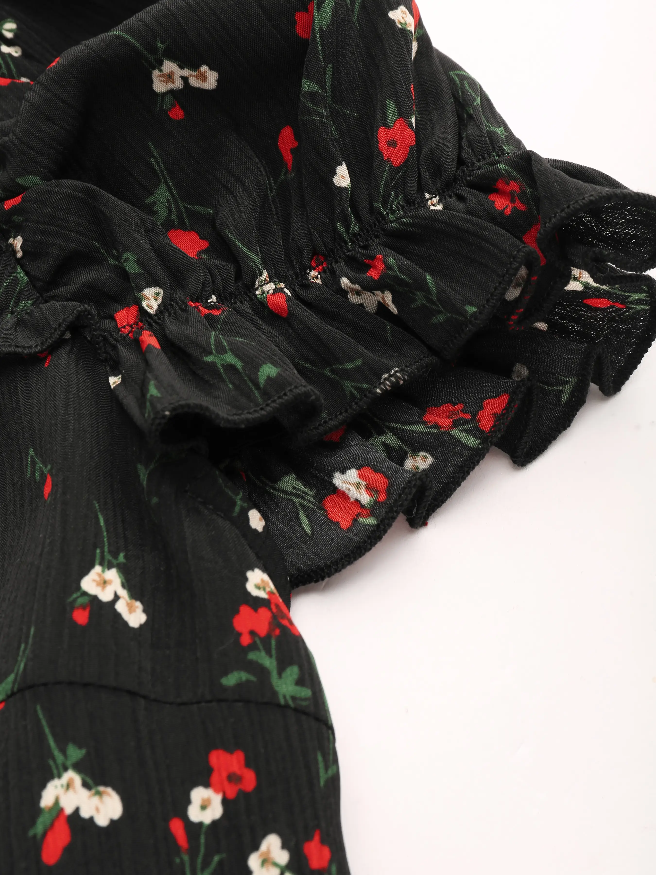 3017-square-neck-floral-bowknot-puff-sleeve-midi-dress-1.webp