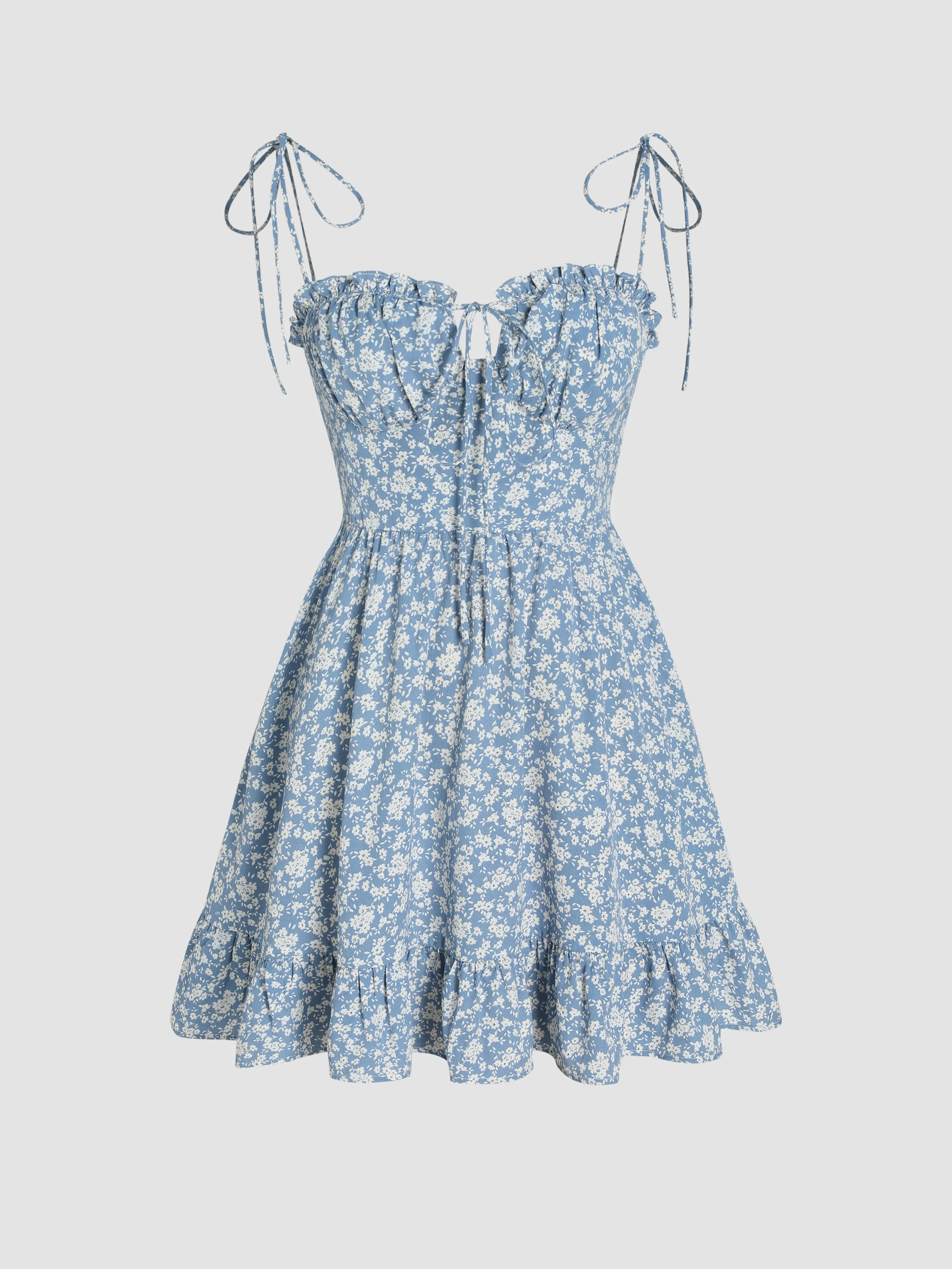 Ditsy Floral Tie Shoulder Mini Dress