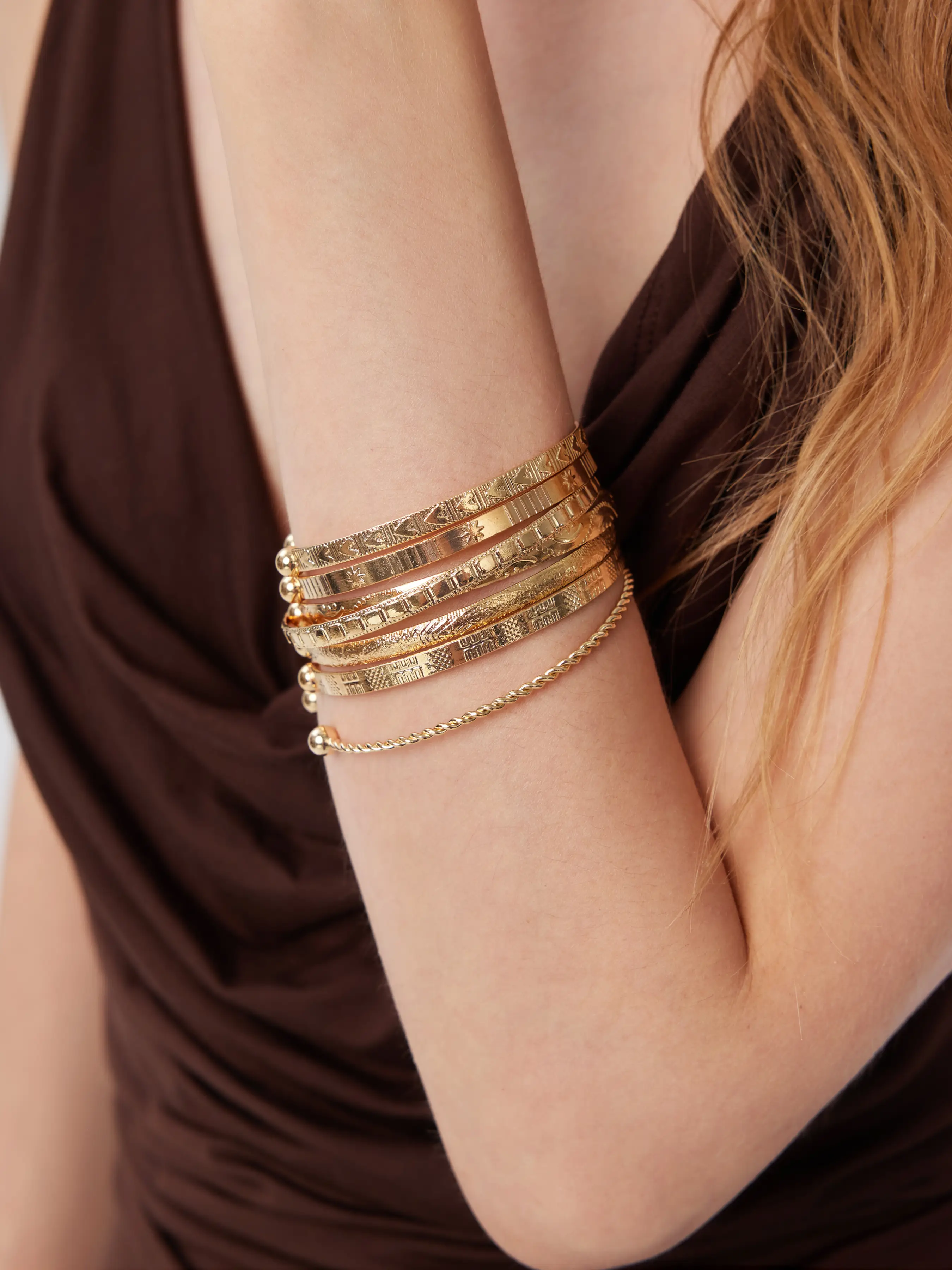 7PCS TWISTED & HEART & SUN & TOTEM BRACELET SET