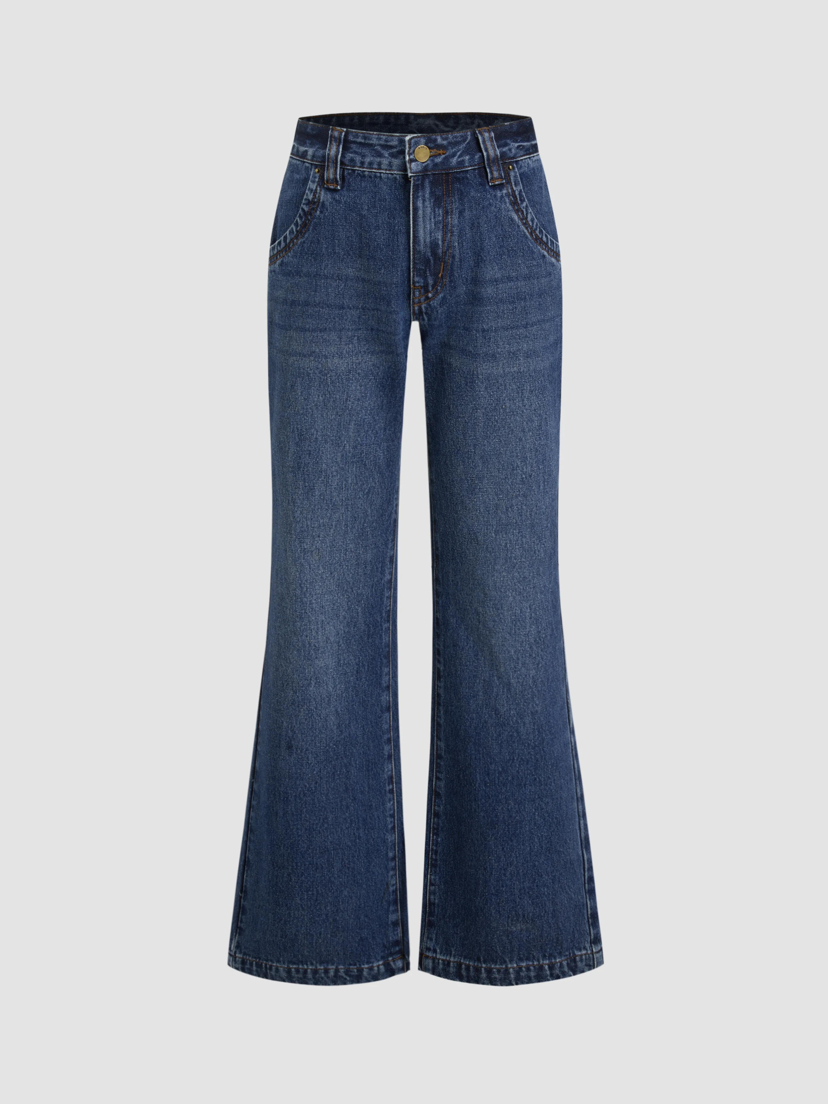Petite Cider Denim Low Rise Flared Jeans