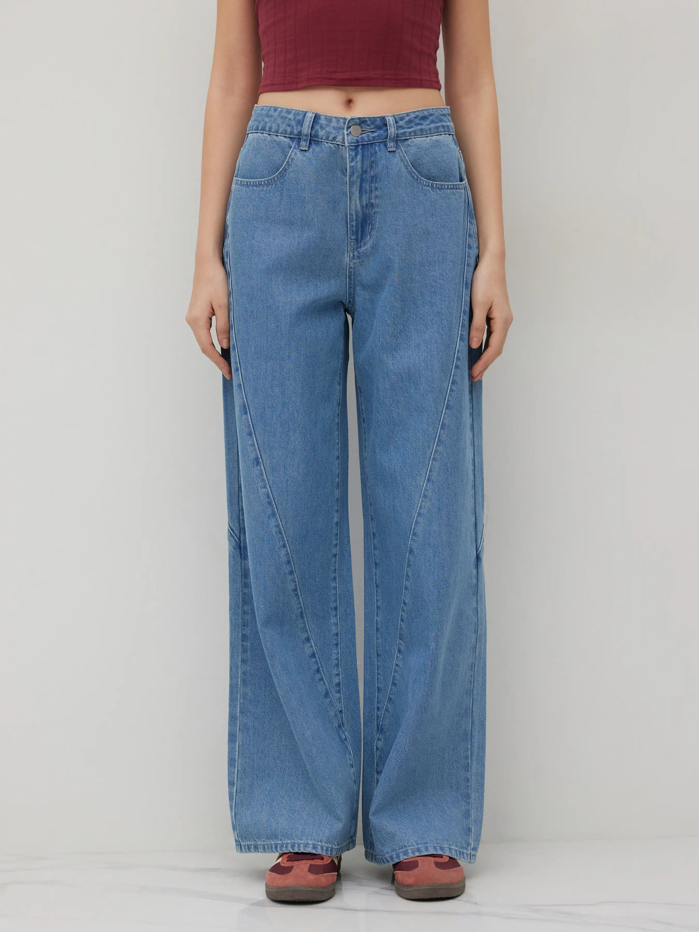 Cider Denim Mid Rise Baggy Jeans