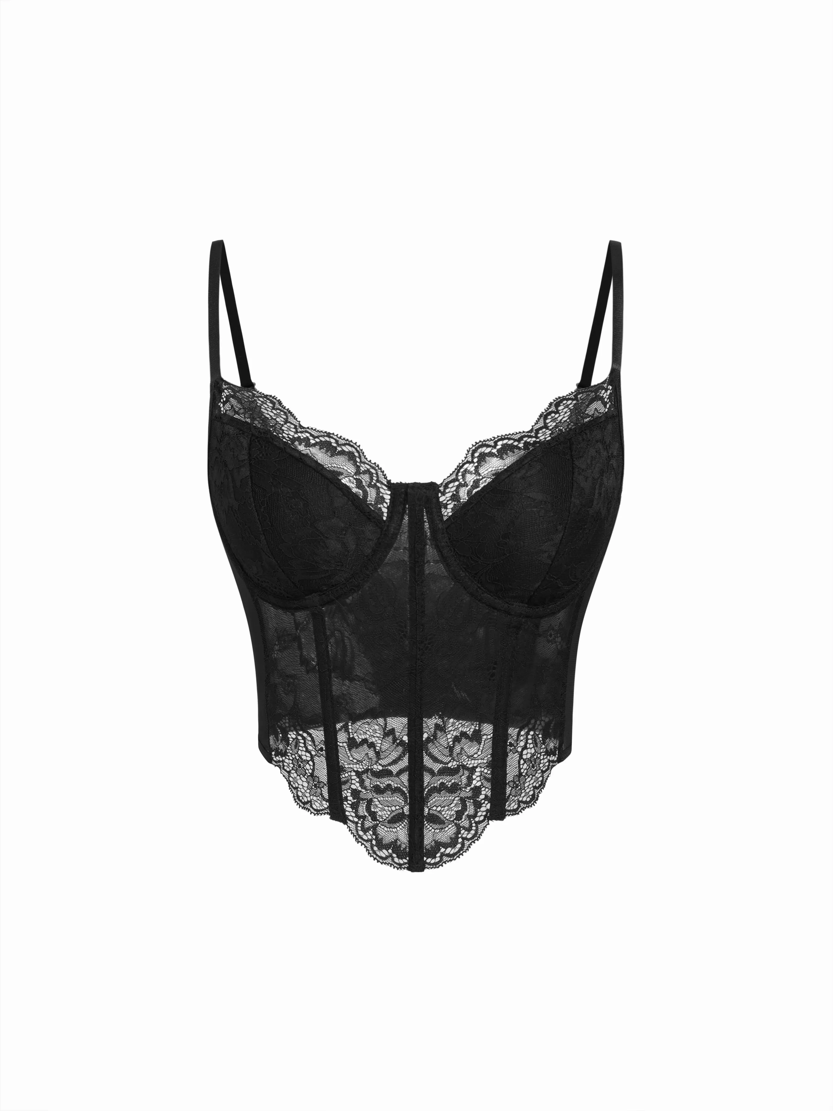 Lace V-neck Corset Crop Cami Top