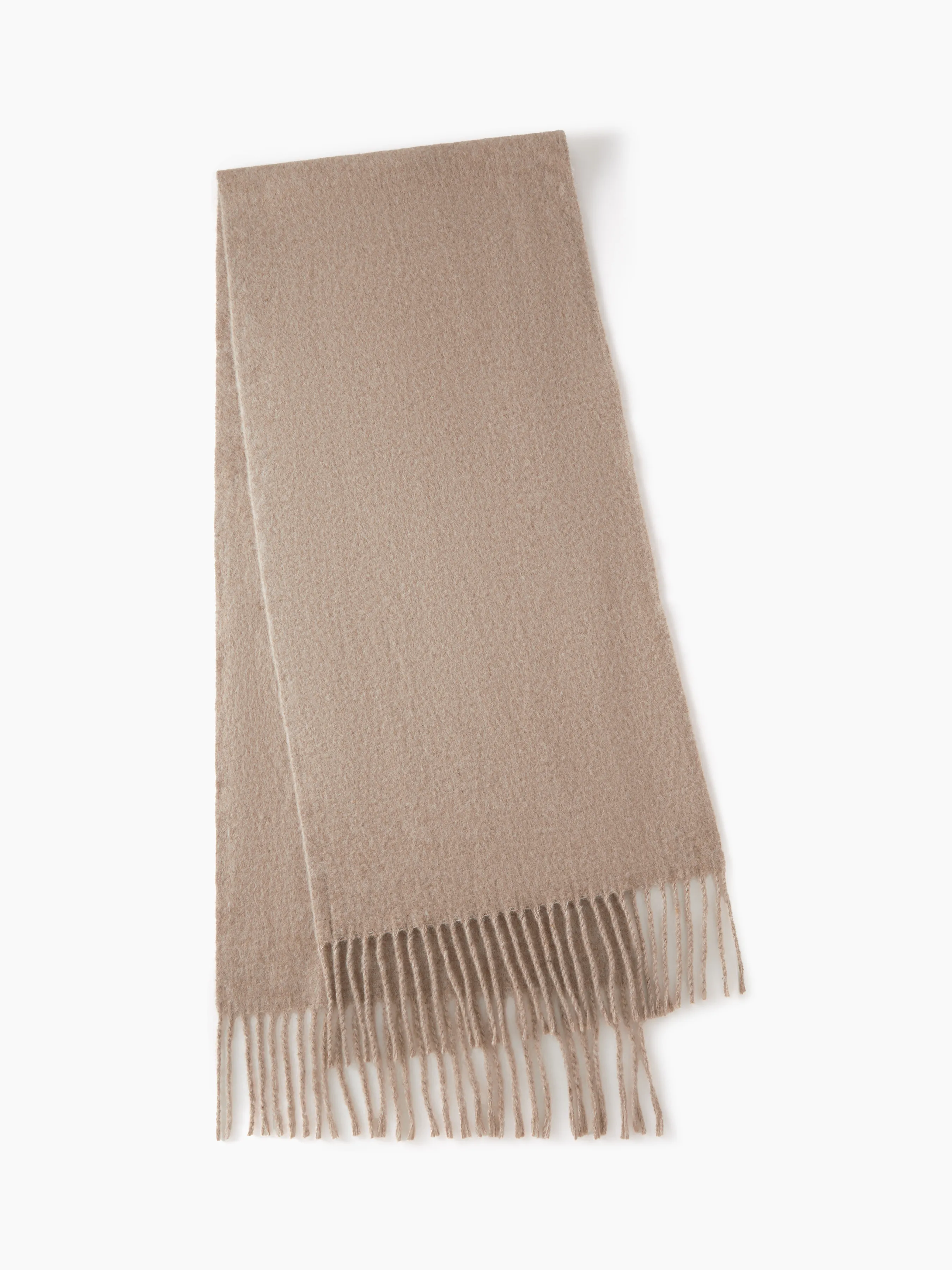 SOLID WOOL-BLEND TASSEL SCARF