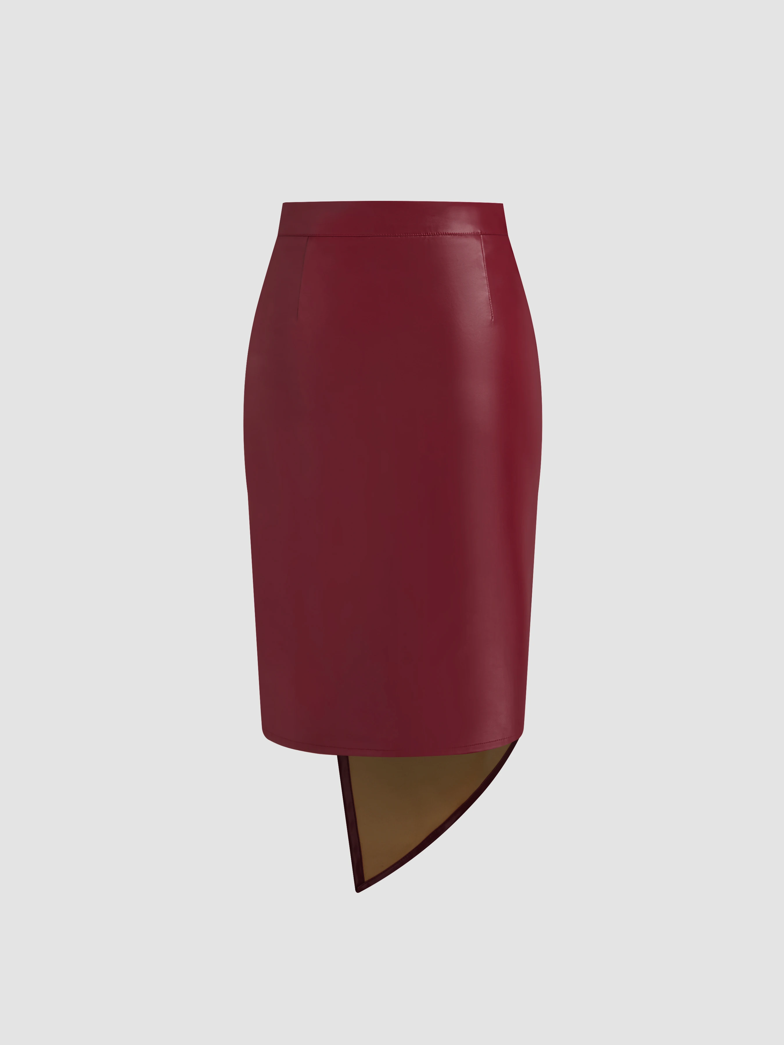 3990-faux-leather-mid-rise-solid-ruched-split-midi-skirt-1.webp