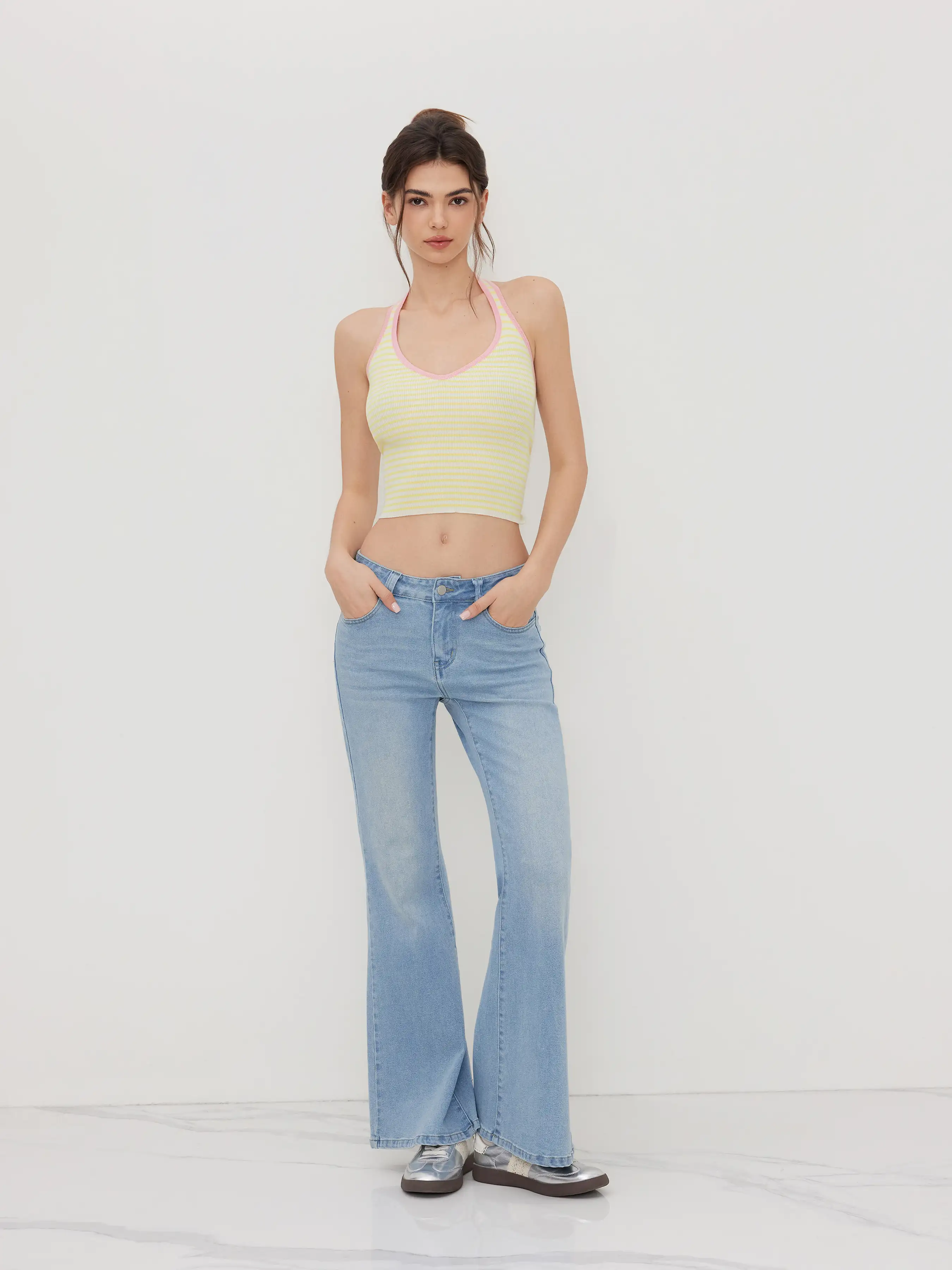 Stretch Cider Denim Low Rise Bootcut Jeans