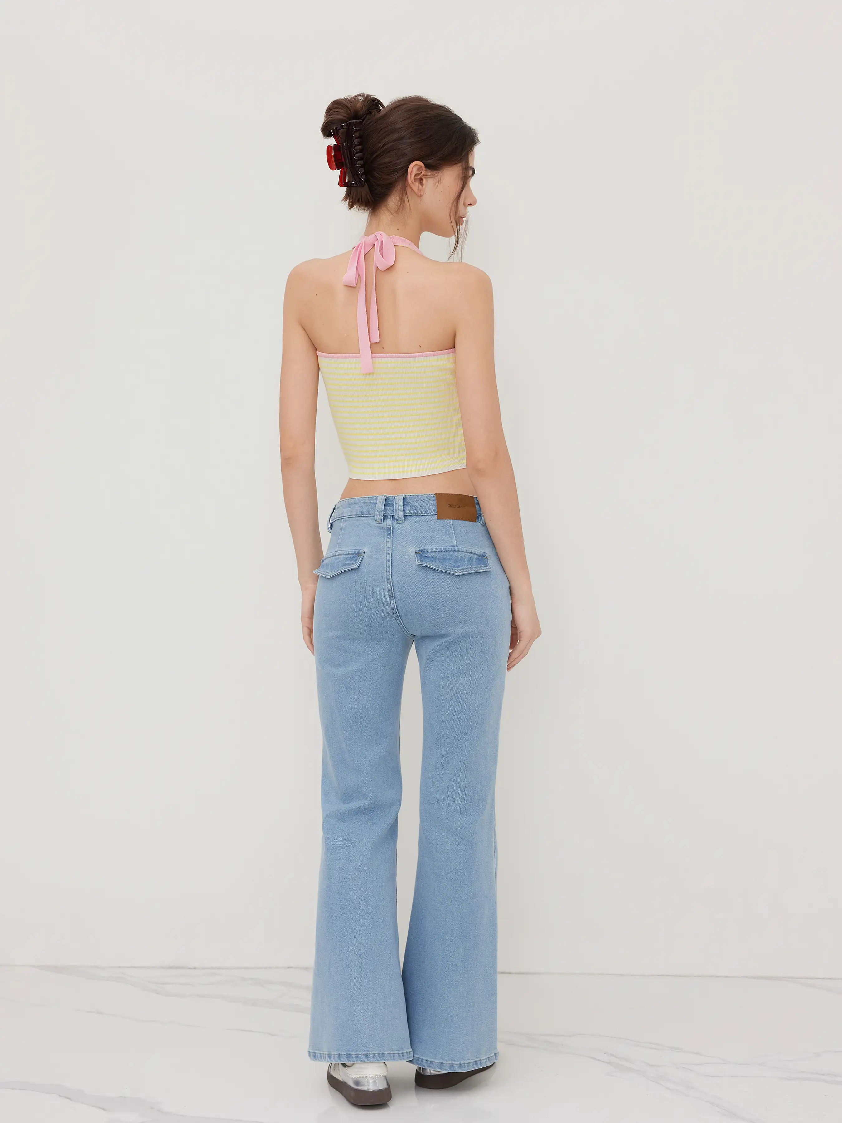 Stretch Cider Denim Low Rise Bootcut Jeans