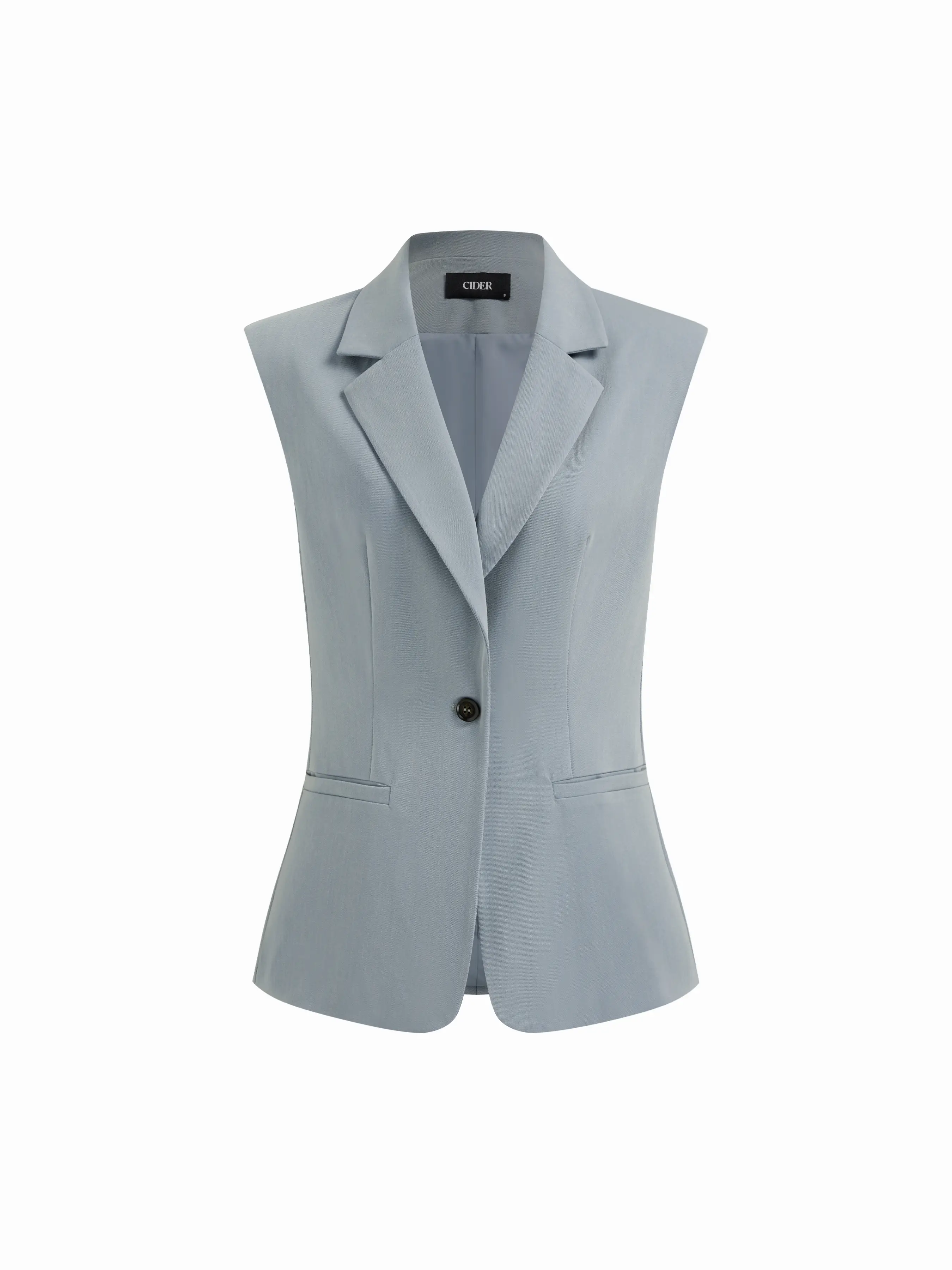 Notched Collar V-neck Button Blazer Vest