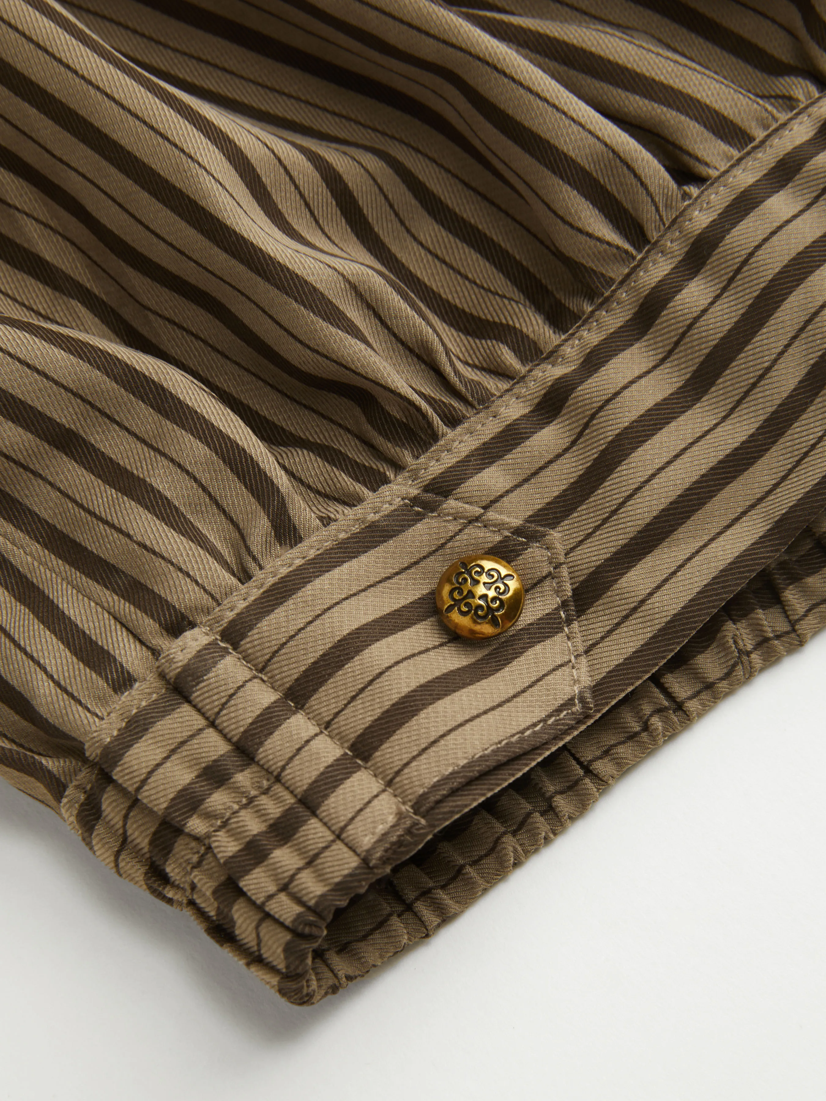 Low Rise Striped Metal Detail Bubble Hem Micro Shorts