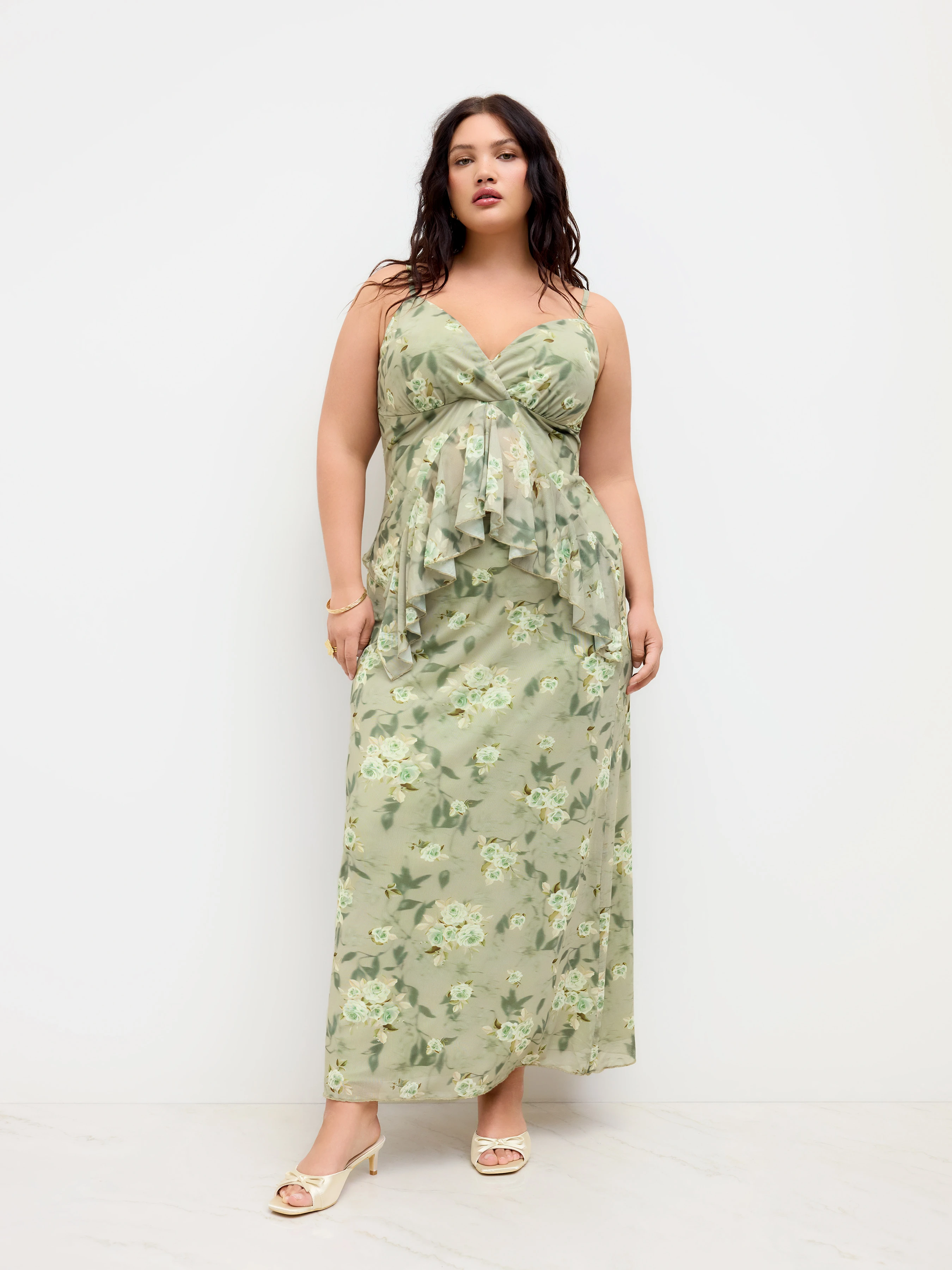 V-neck Floral Ruffle Cami Top & Mid Rise Maxi Skirt Set Curve & Plus 1 4758-v-neck-floral-ruffle-cami-top-mid-rise-maxi-skirt-set-curve-plus-1.webp