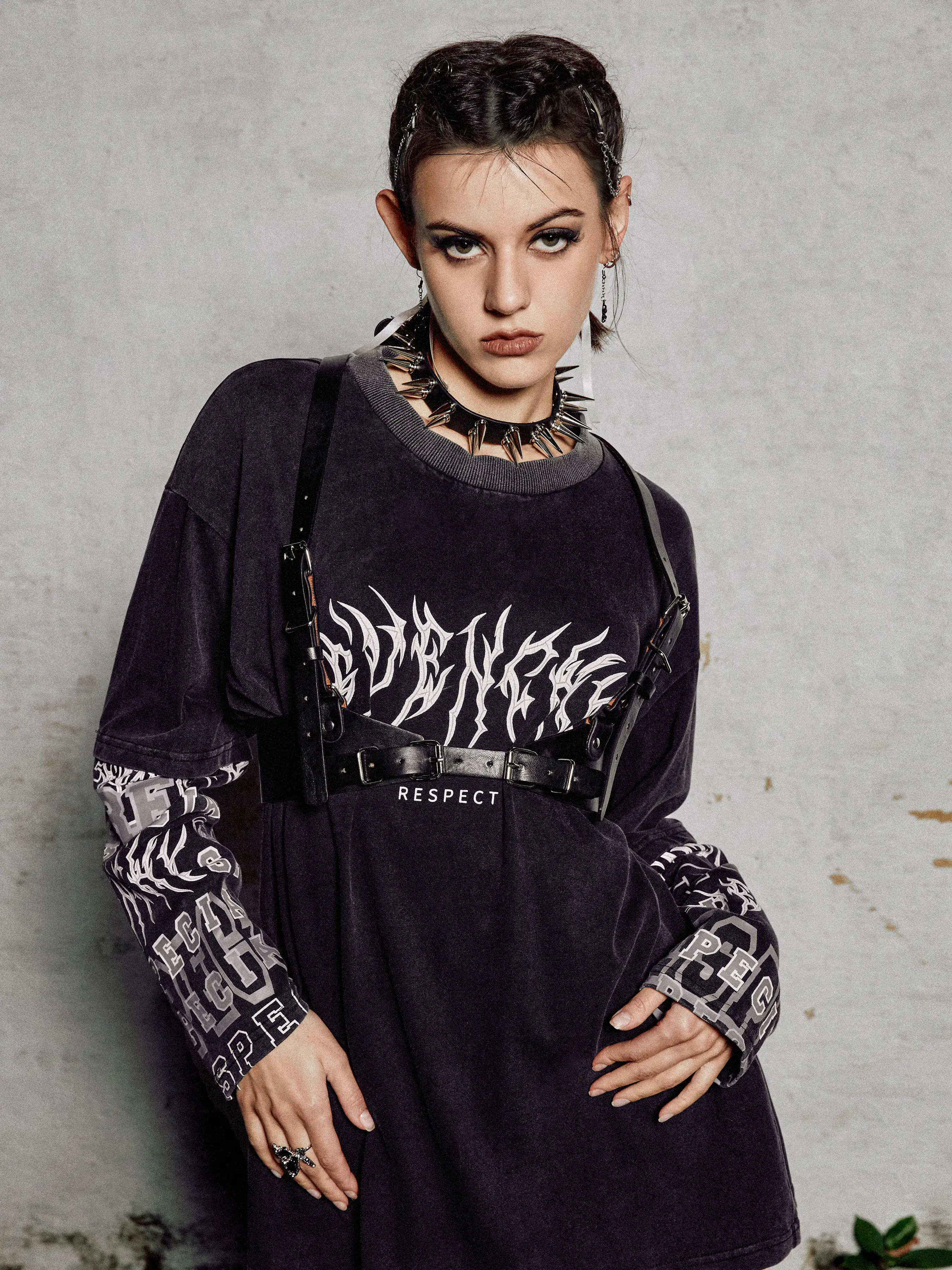 Layered Buckle Harness Belt