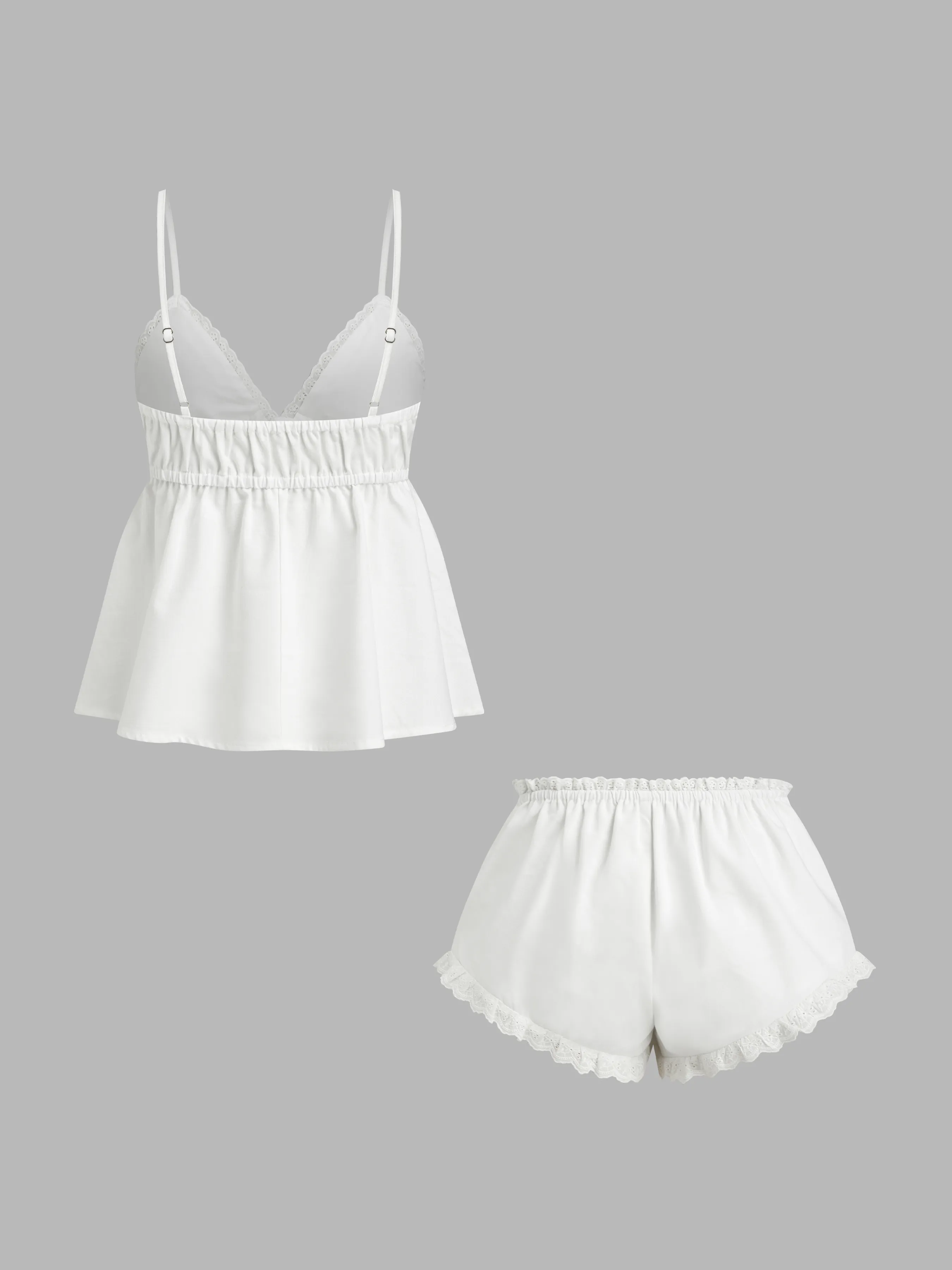 5219-linen-blend-v-neck-rose-detail-lace-trim-ruffle-hem-top-mid-rise-bowknot-shorts-loungewear-set-1.webp