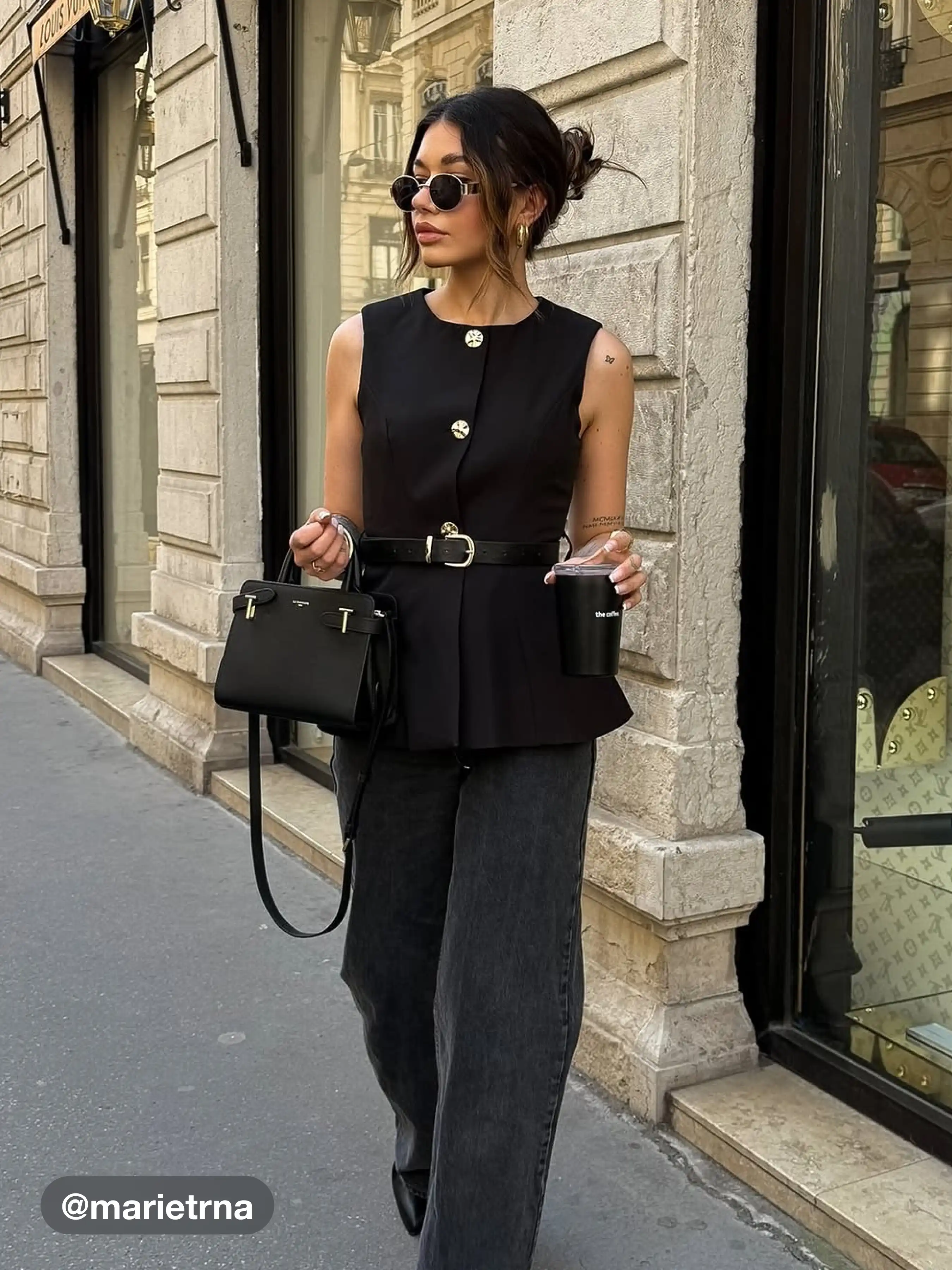 Metal Button Waistcoat With Belt