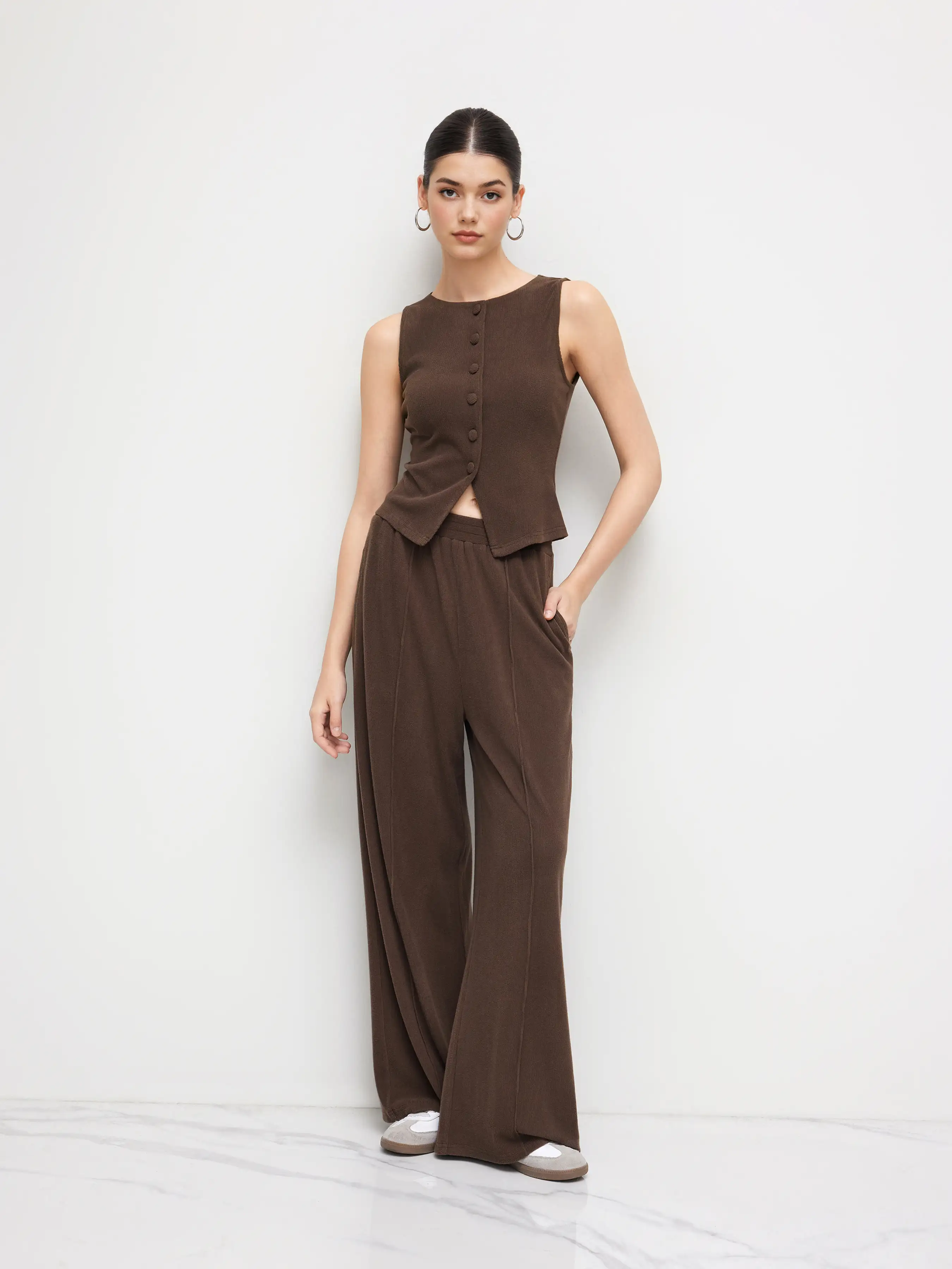 Boat Neck Waistcoat & Mid Rise Elastic Waist Wide Leg Trousers Set 1 5403-boat-neck-waistcoat-mid-rise-elastic-waist-wide-leg-trousers-set-1.webp