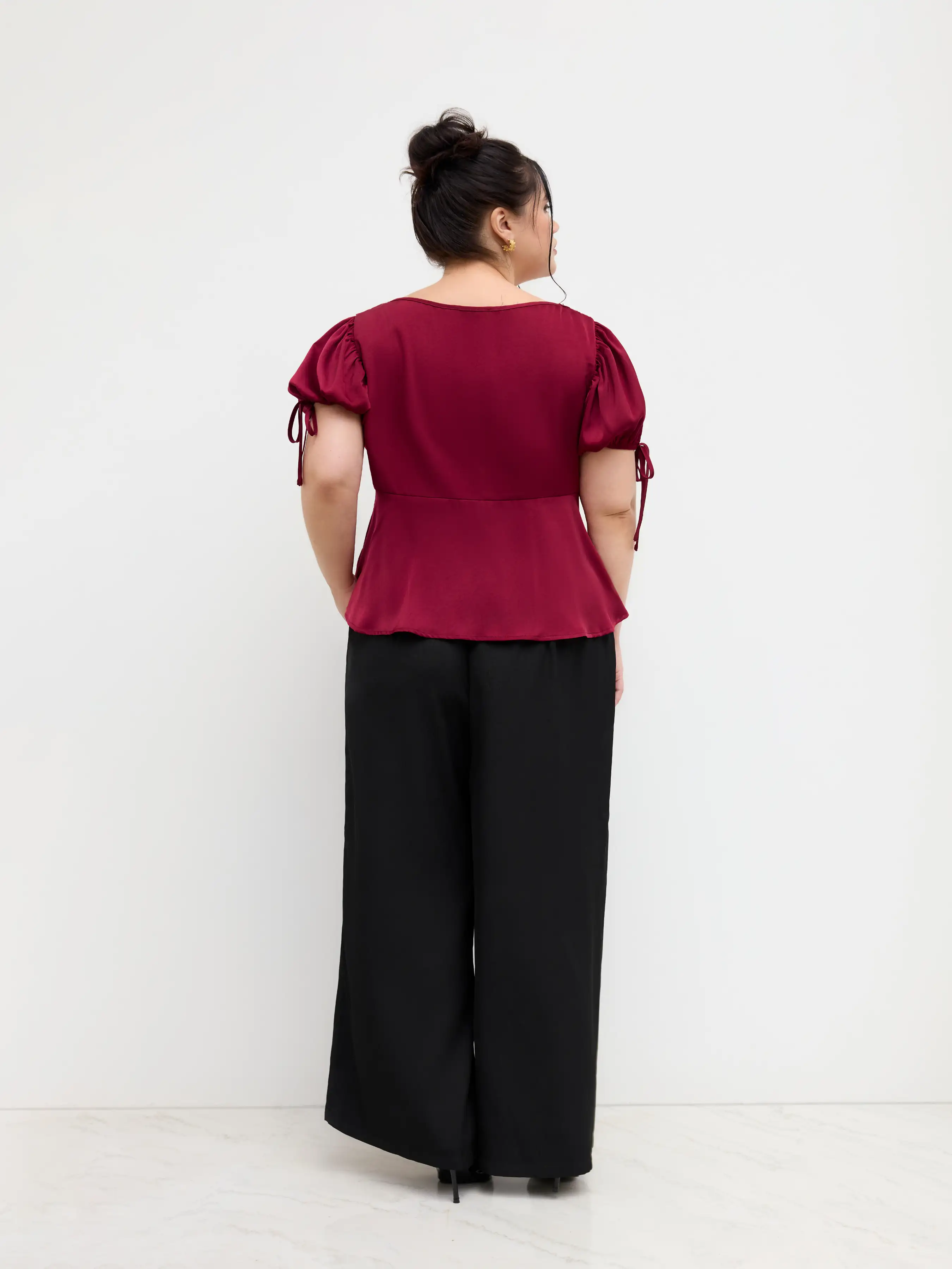 5456-satin-v-neck-knotted-lace-trim-puff-sleeve-top-1.webp