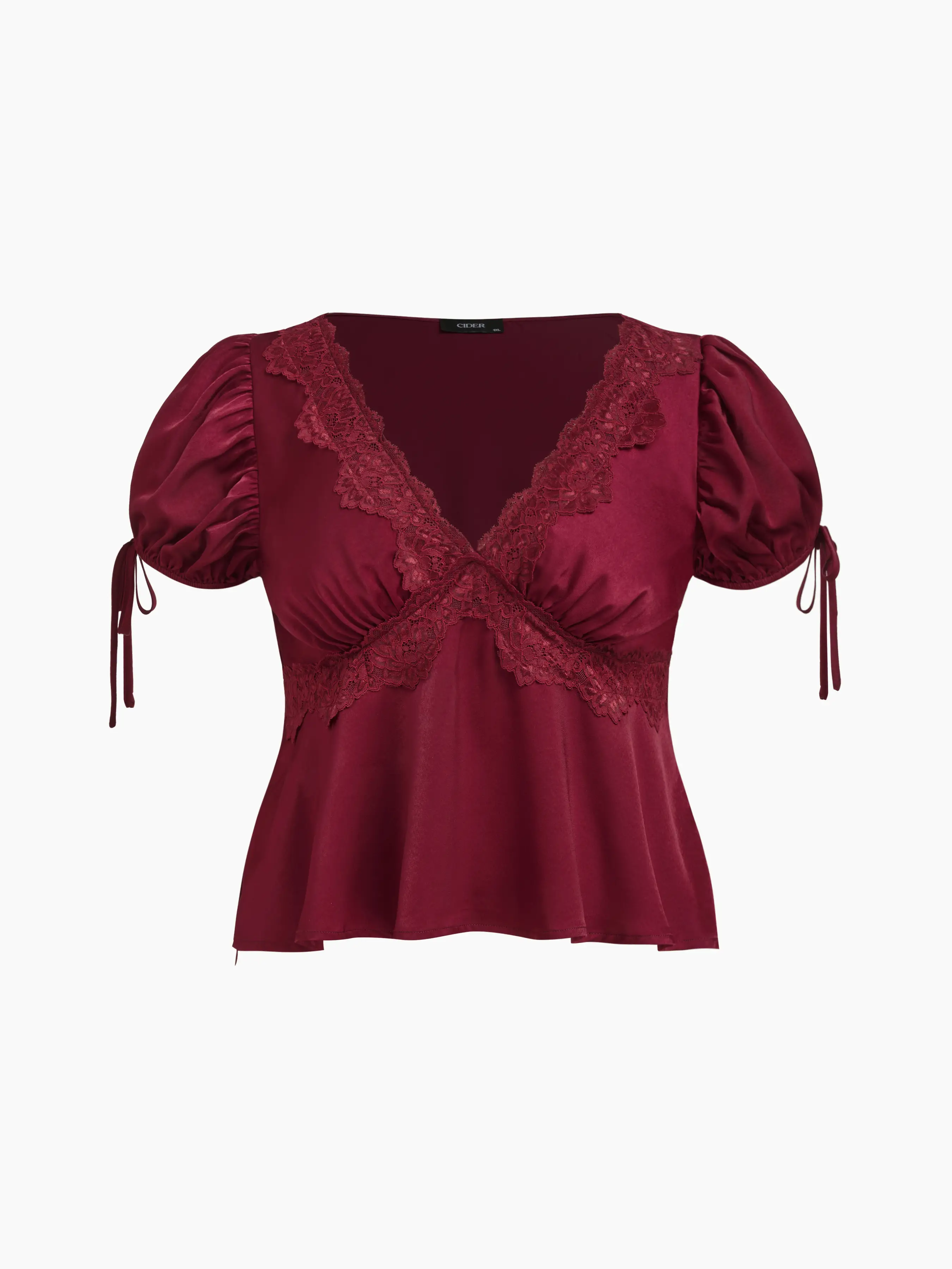 5456-satin-v-neck-knotted-lace-trim-puff-sleeve-top-1.webp