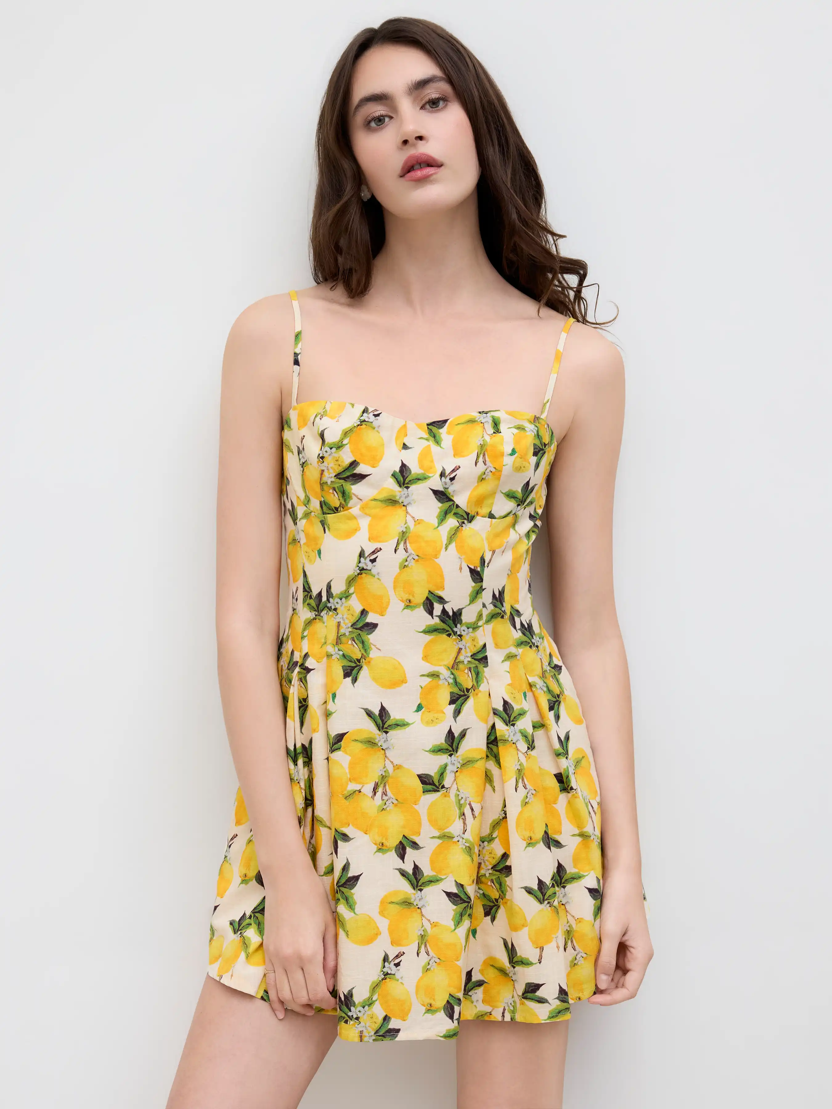 5495-cotton-sweetheart-neckline-lemon-lace-up-mini-dress-1.webp