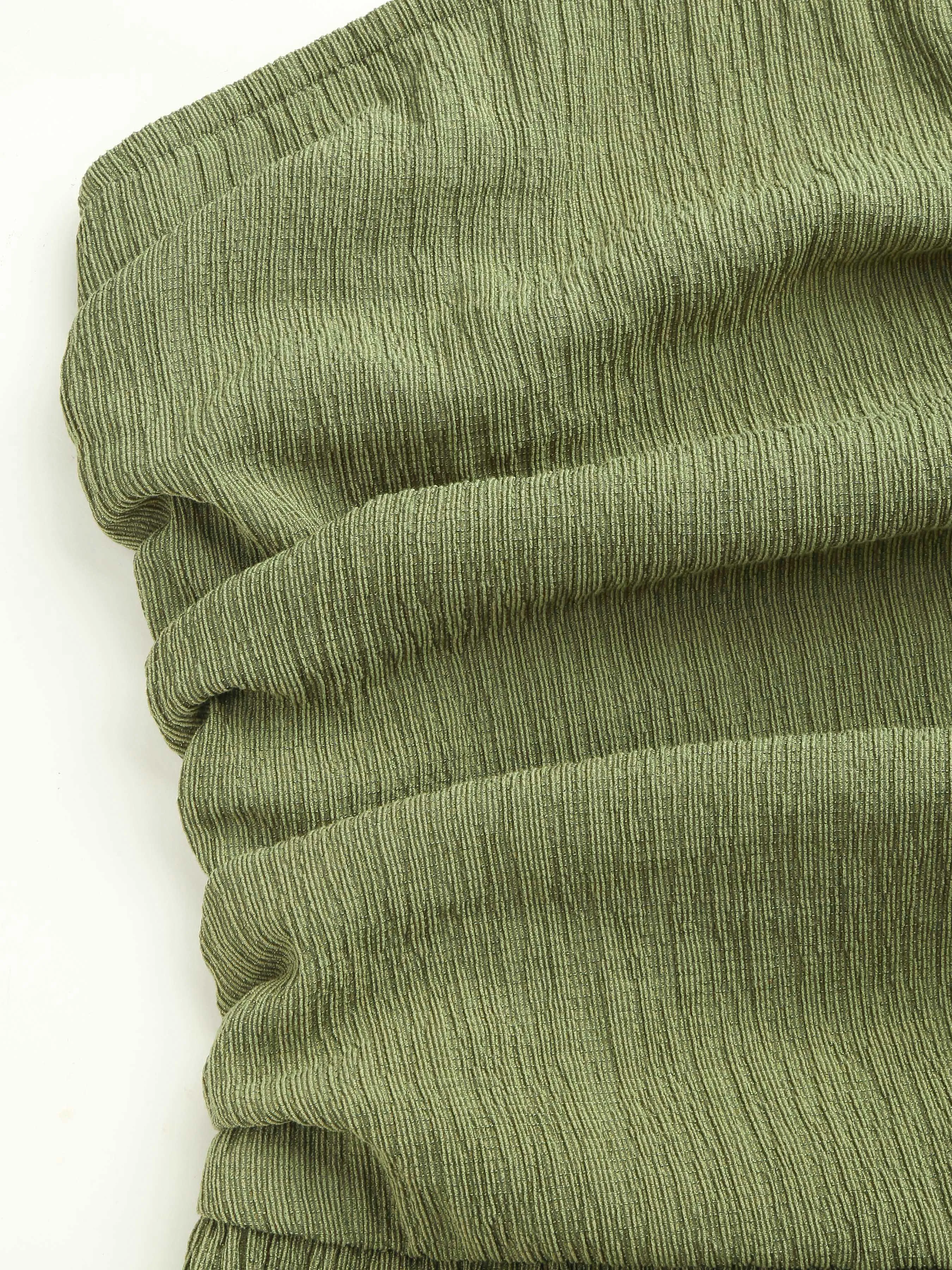 Texture Ruched Tube Wide Leg Jumpsuit