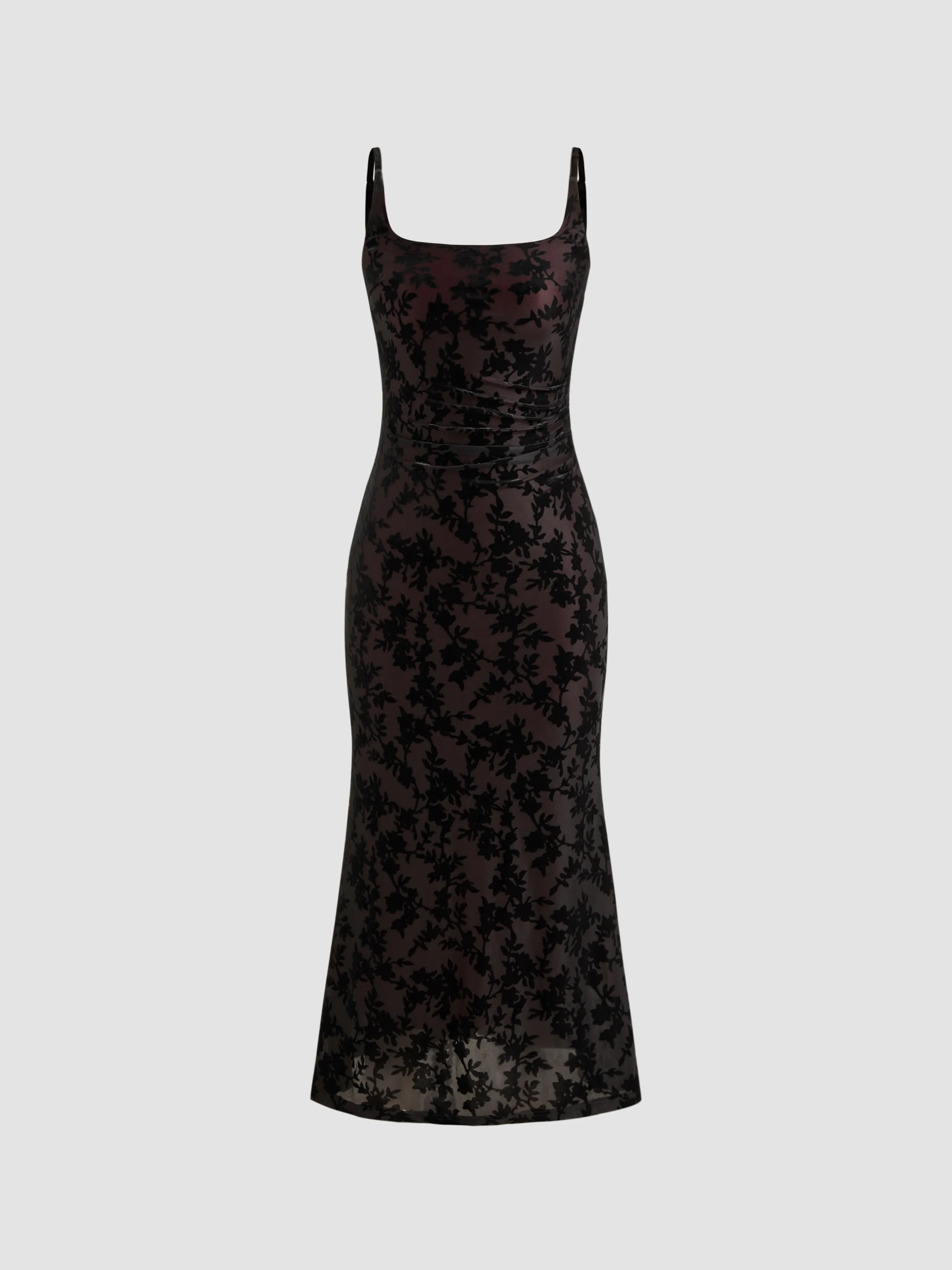 Square Neck Floral Ruched Maxi Dress 1 5693-square-neck-floral-ruched-maxi-dress-1.webp
