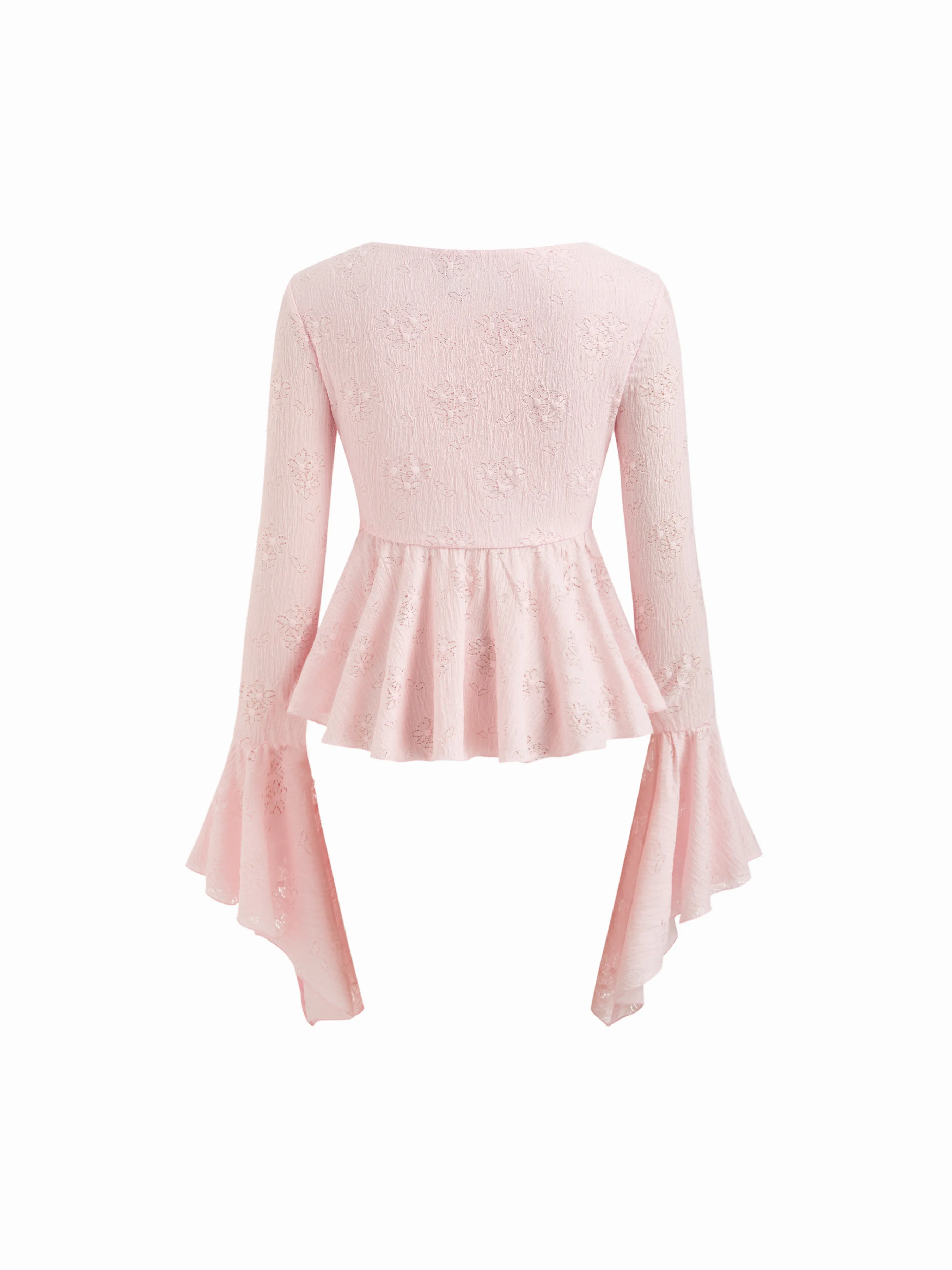 5719-lace-v-neck-pointelle-bell-sleeve-crop-top-with-ruched-mini-skirt-set-1.webp
