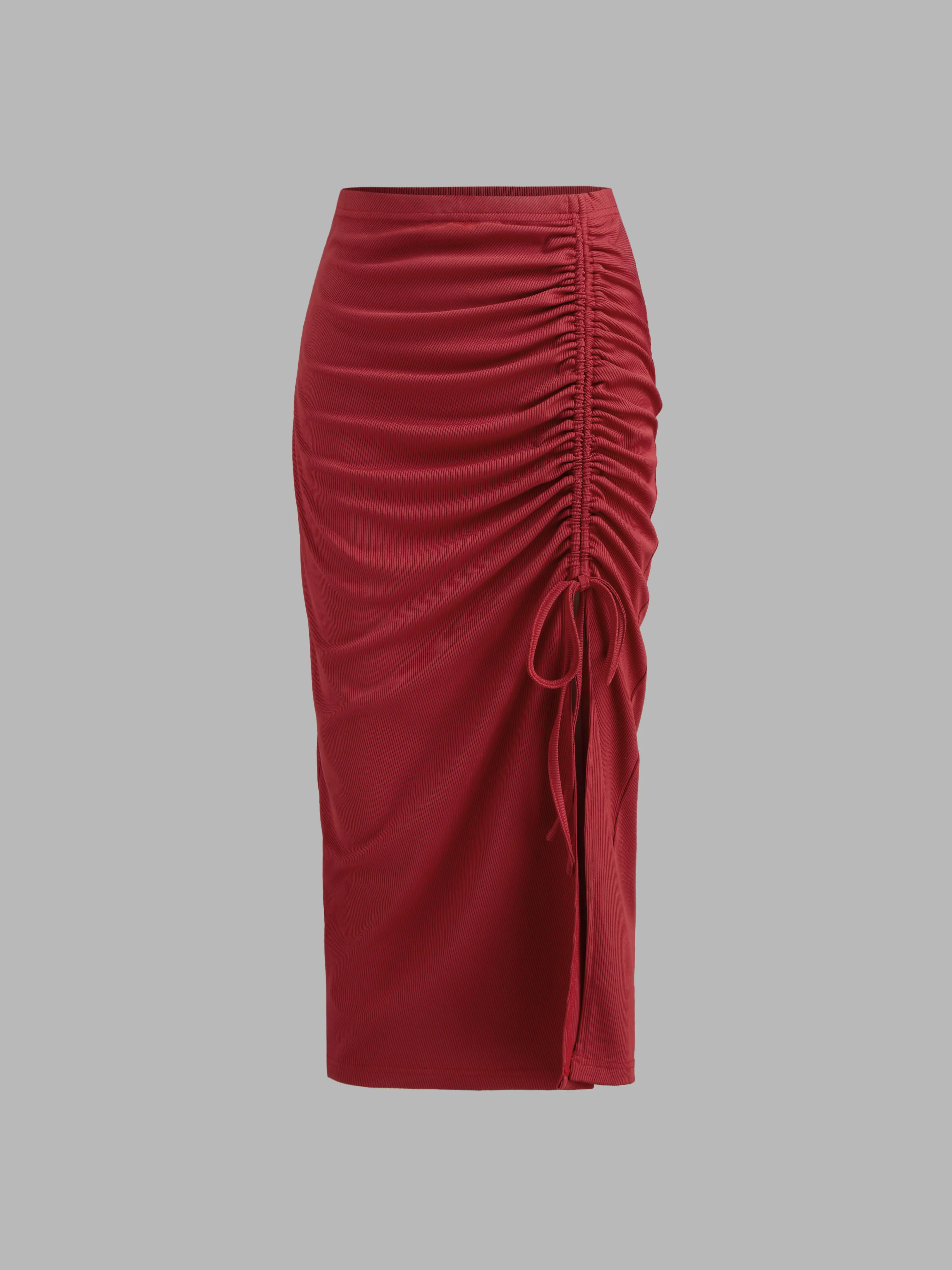 5864-cotton-blend-square-neck-floral-ruched-tank-top-mid-rise-solid-drawstring-midi-skirt-set-1.webp