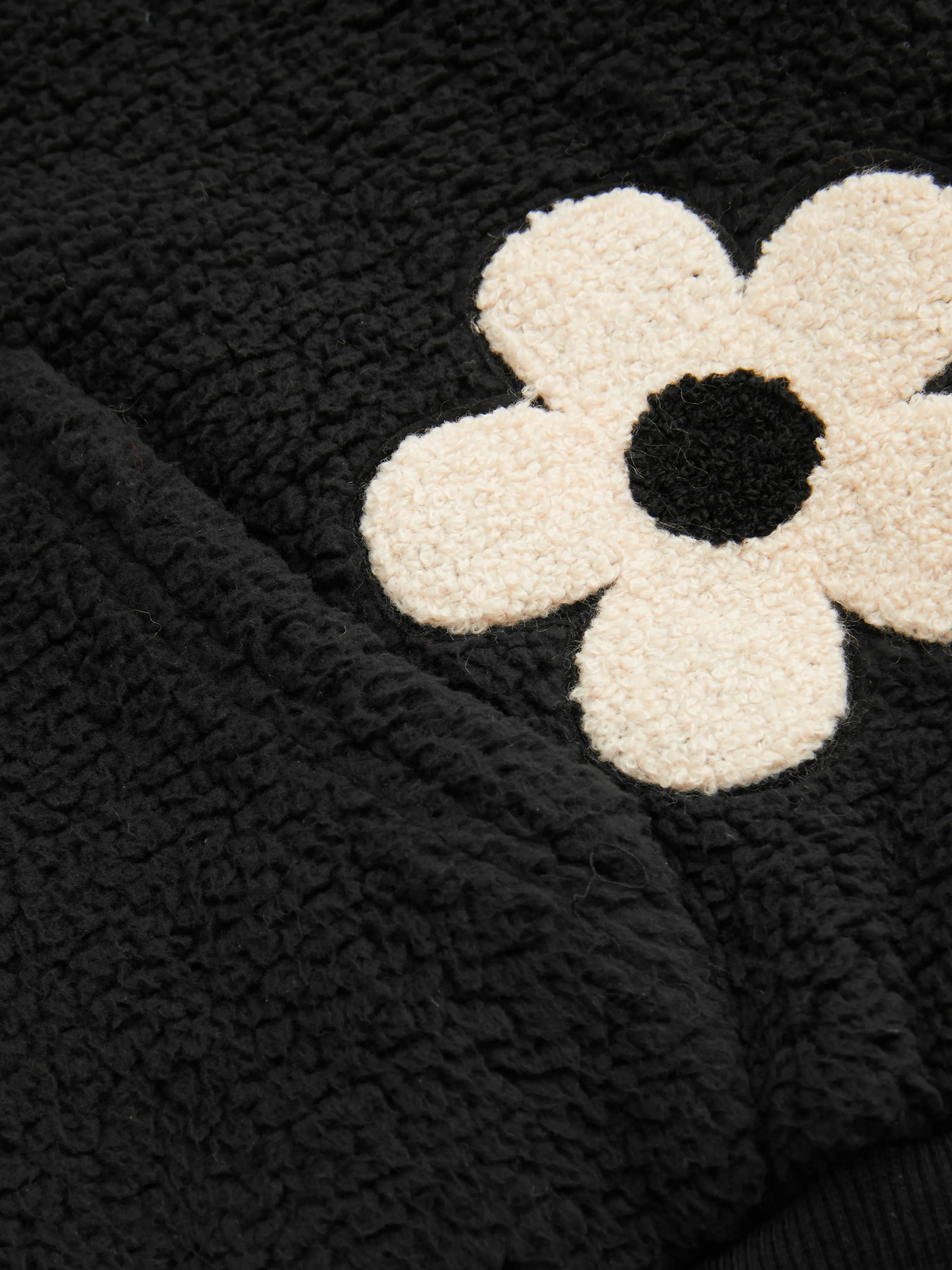Fleece Floral Knotted Hoodie