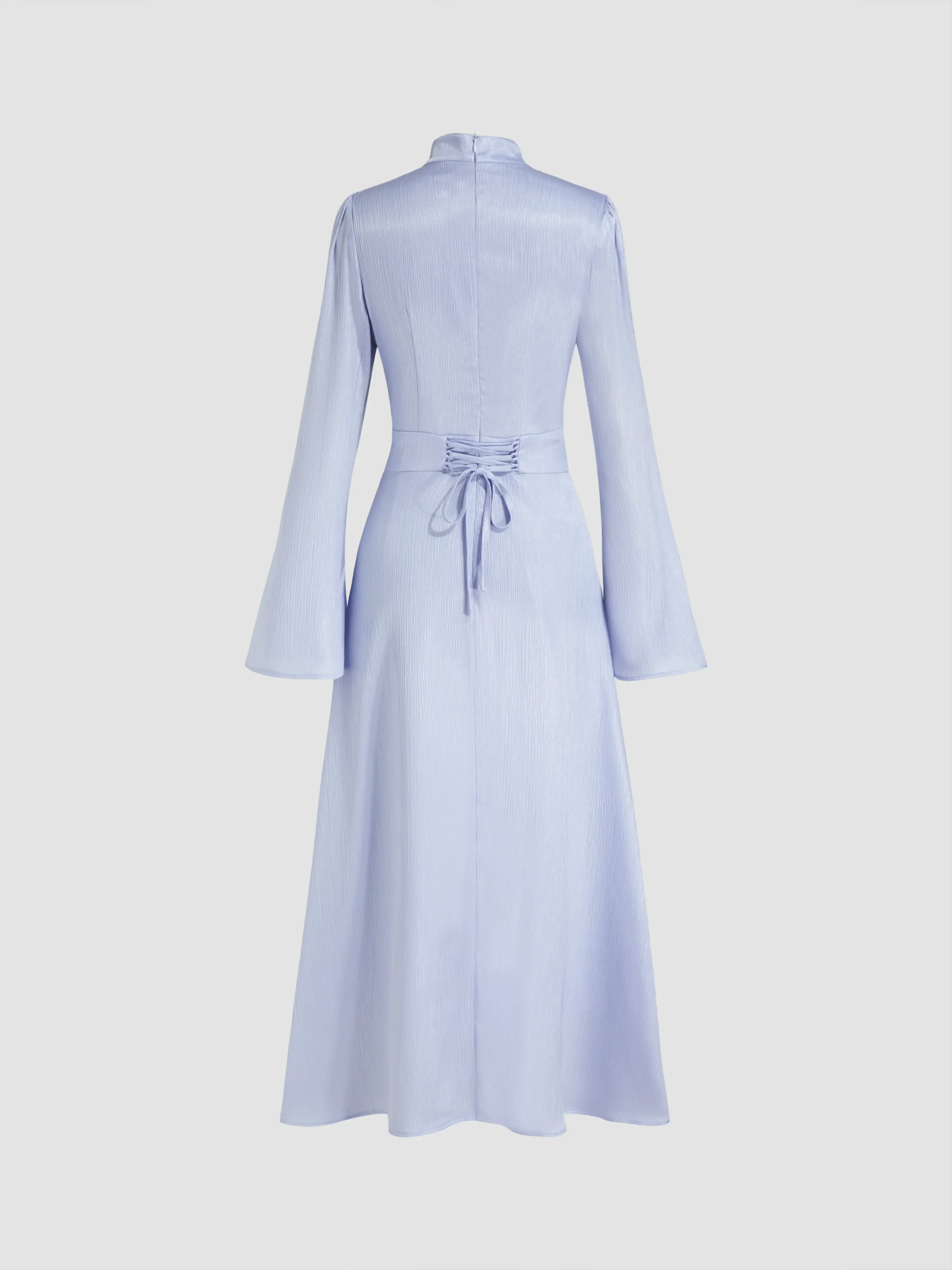 6114-stand-collar-ruched-ruffle-lace-up-maxi-dress-1.webp