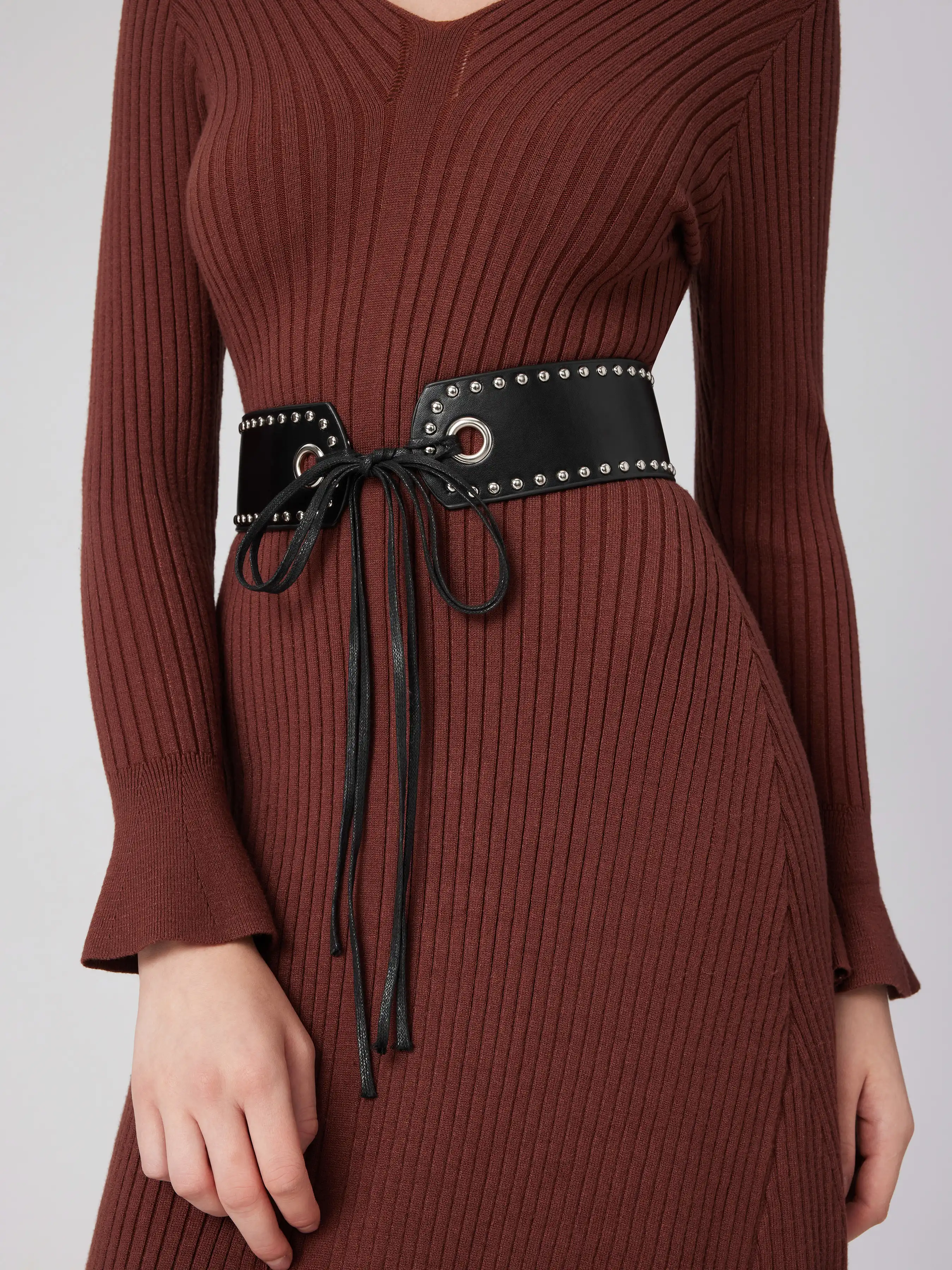 STUDDED LACE UP CORSET BELT