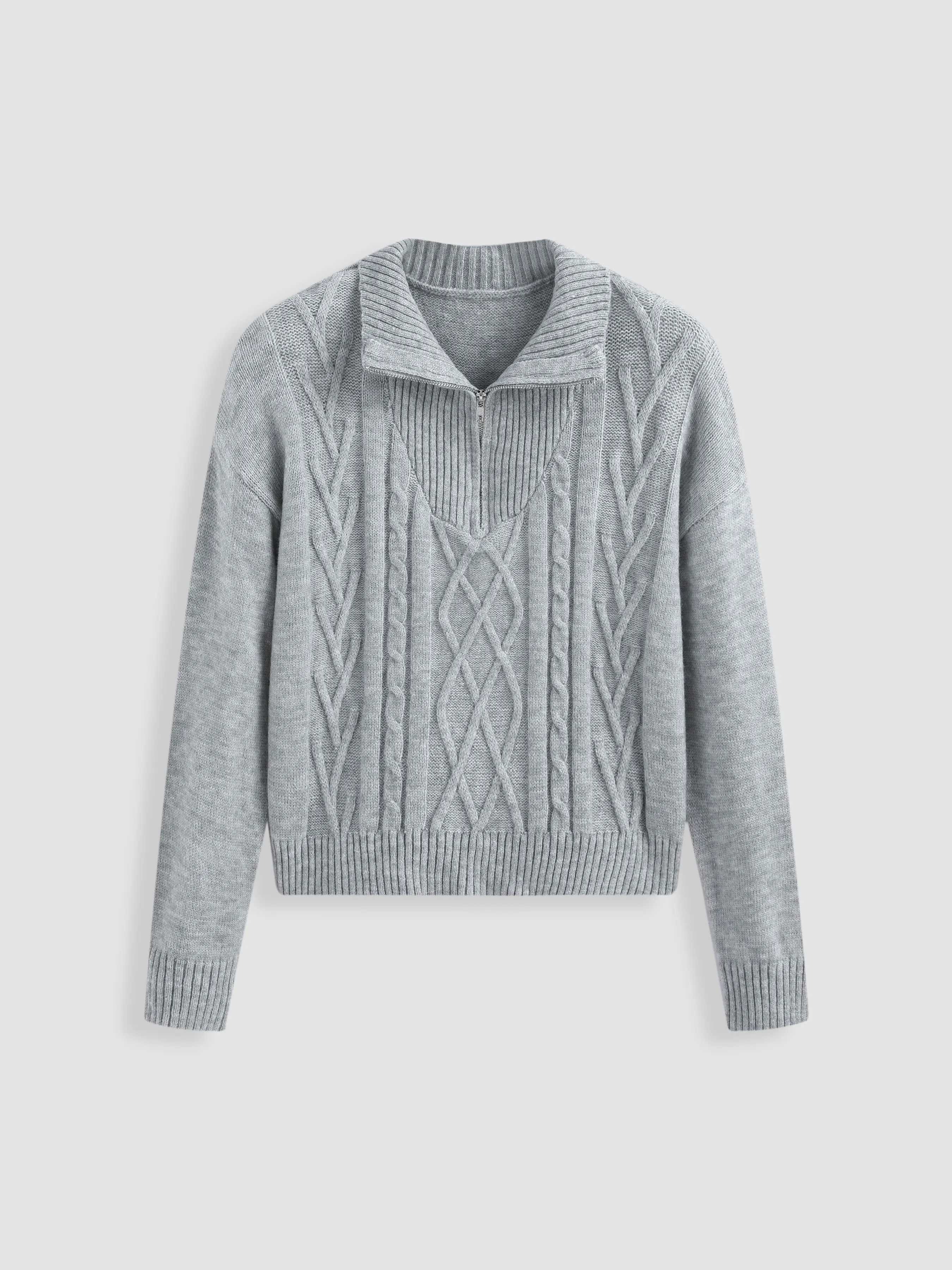 Weave Knit Zipped Sweatshirt