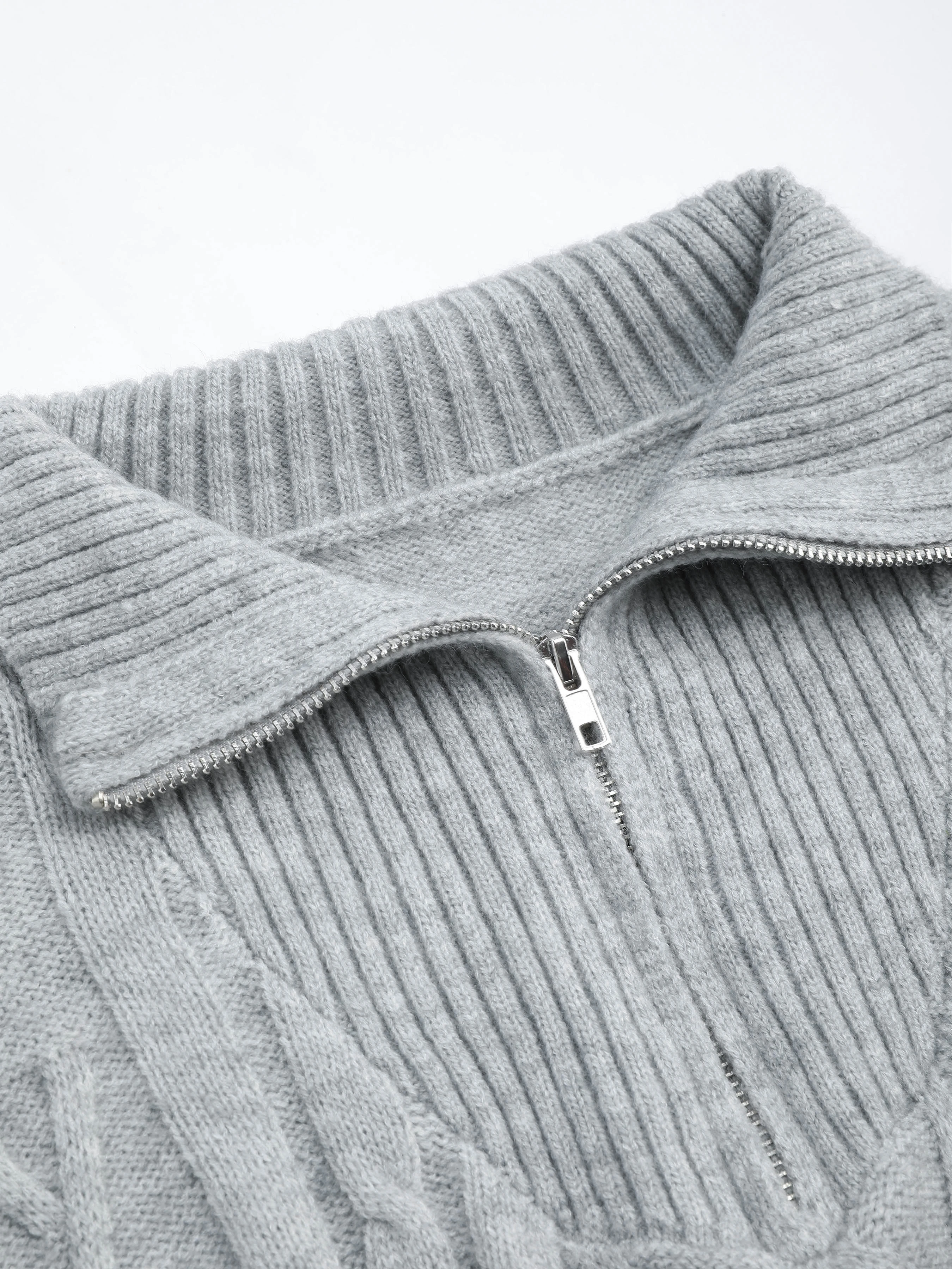 Weave Knit Zipped Sweatshirt
