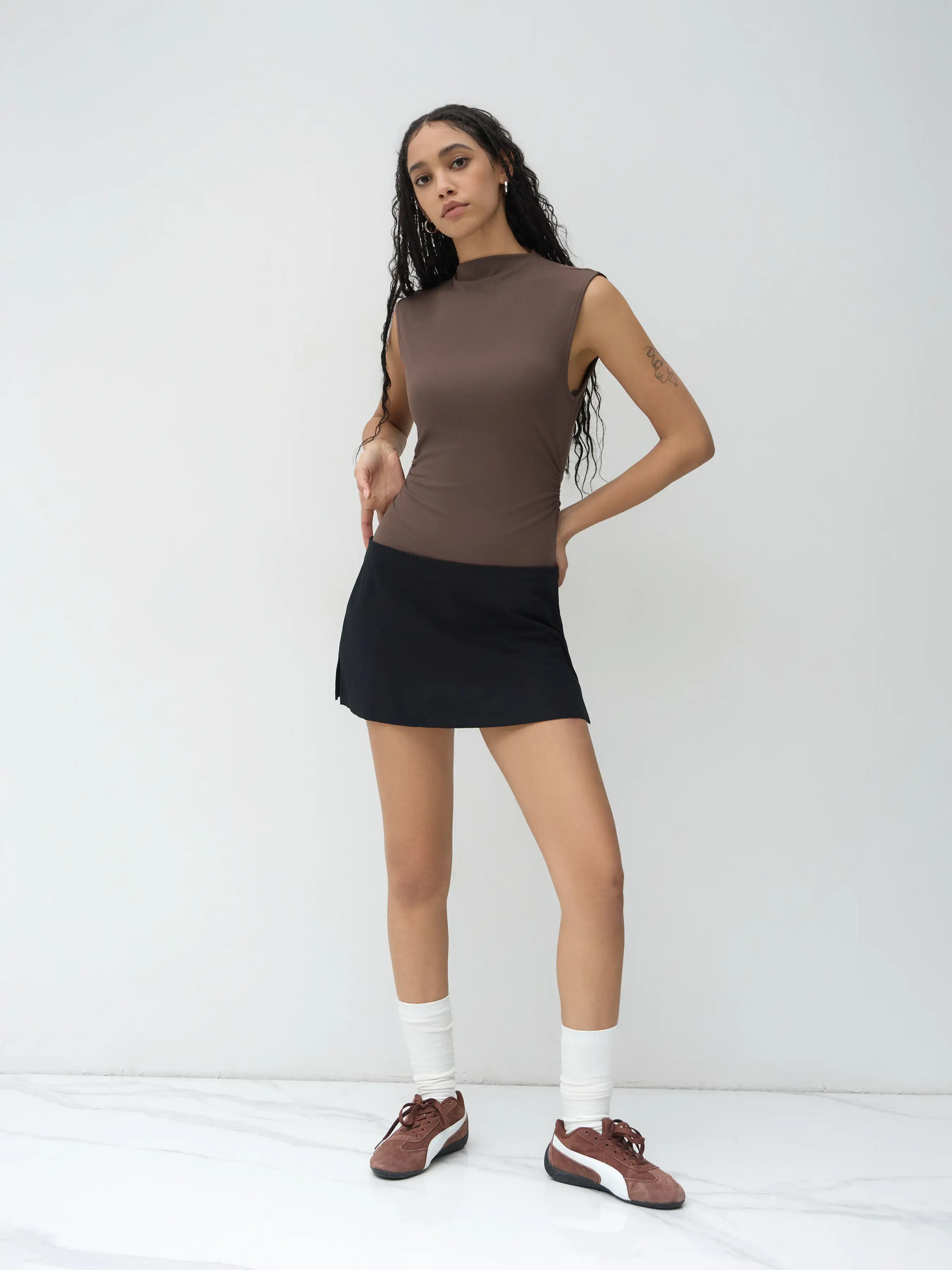 Cotton Low Rise Split Skort